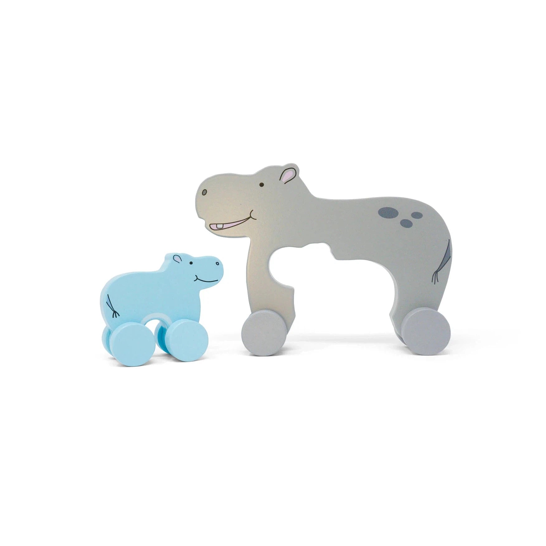 Hippo Big & Little Wooden Roller