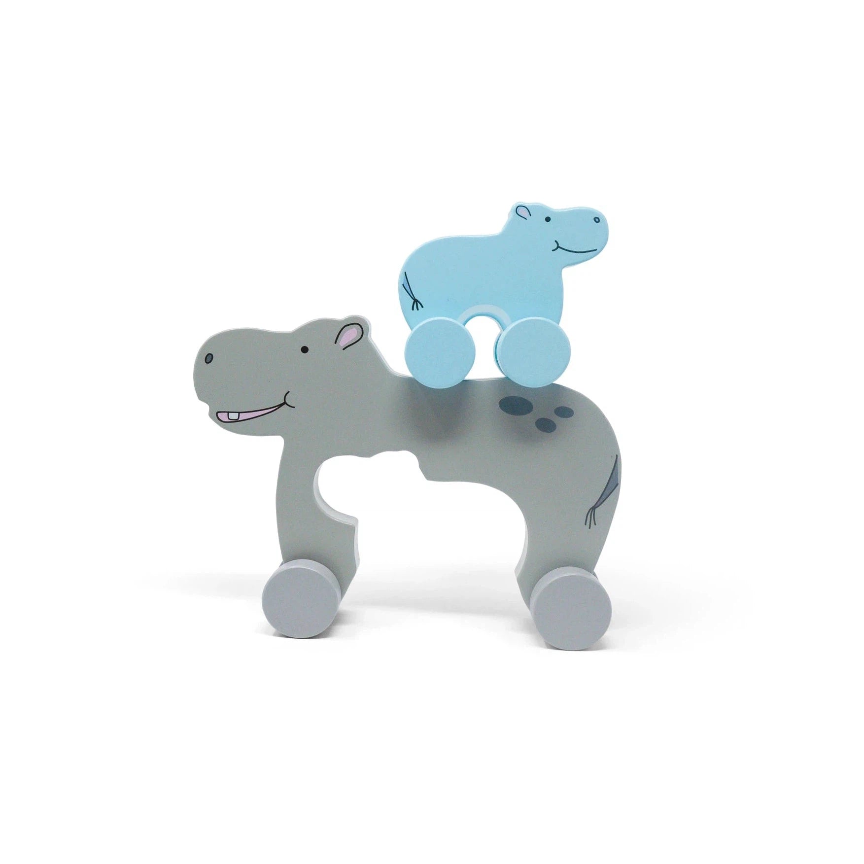 Hippo Big & Little Wooden Roller