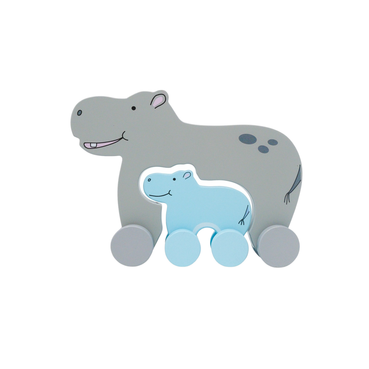 Hippo Big &amp; Little Wooden Roller