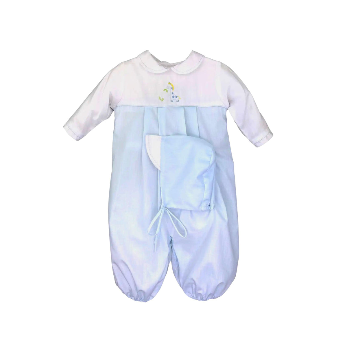 Embroidered Giraffe Smocked Convertible Gown