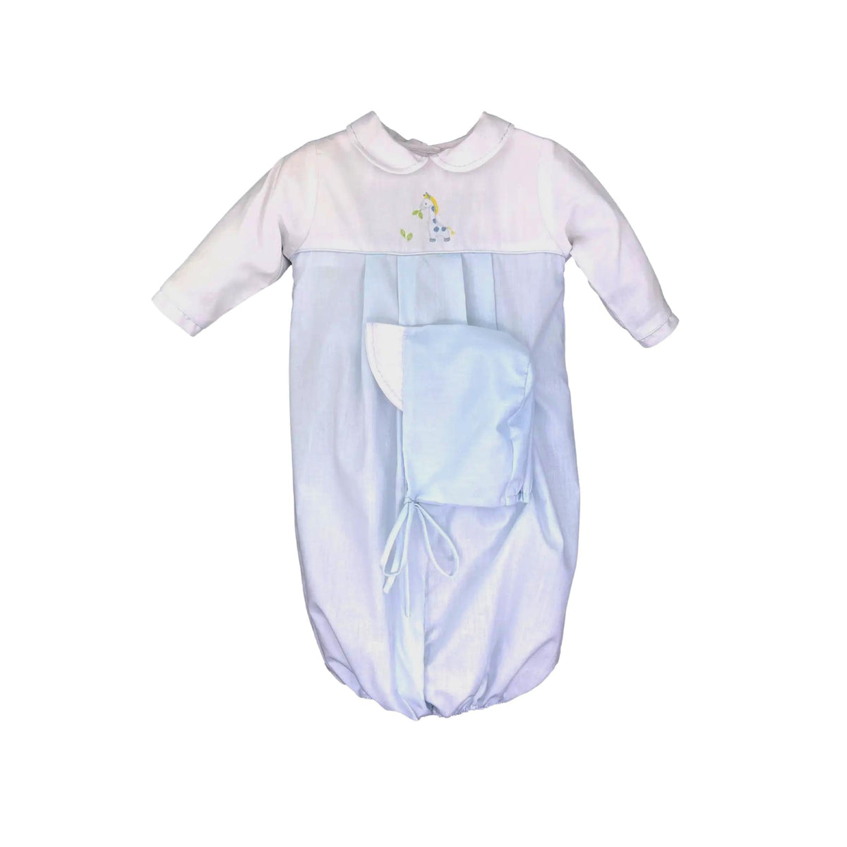 Embroidered Giraffe Smocked Convertible Gown