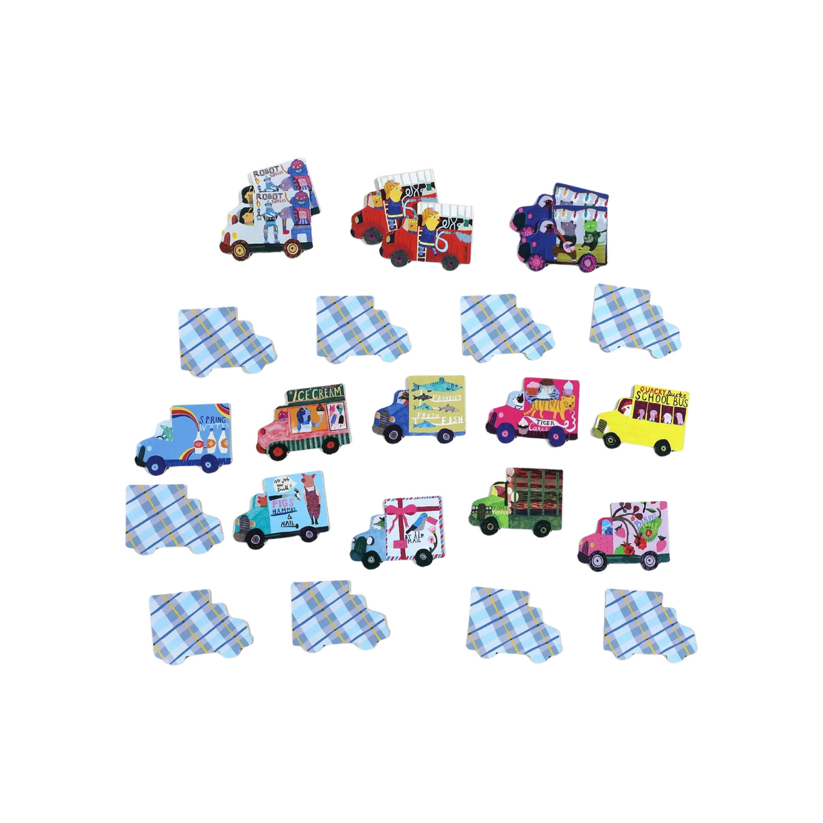 Trucks & A Bus Little Memory & Matching Game