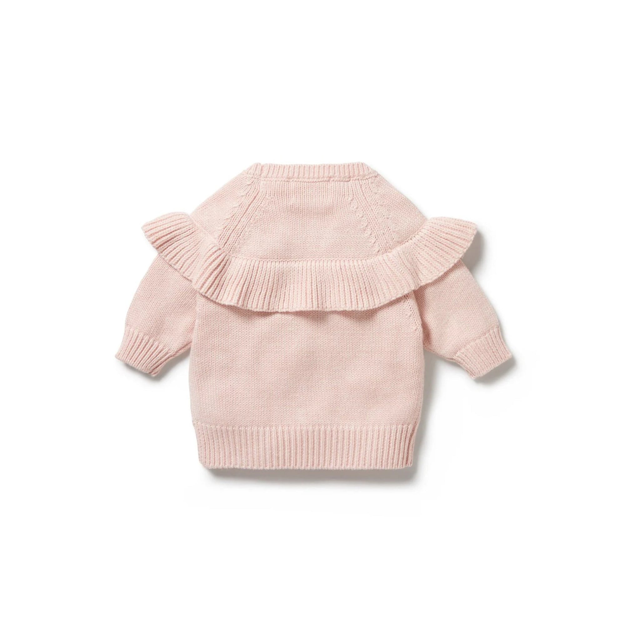 Pink Knit Ruffle Sweater