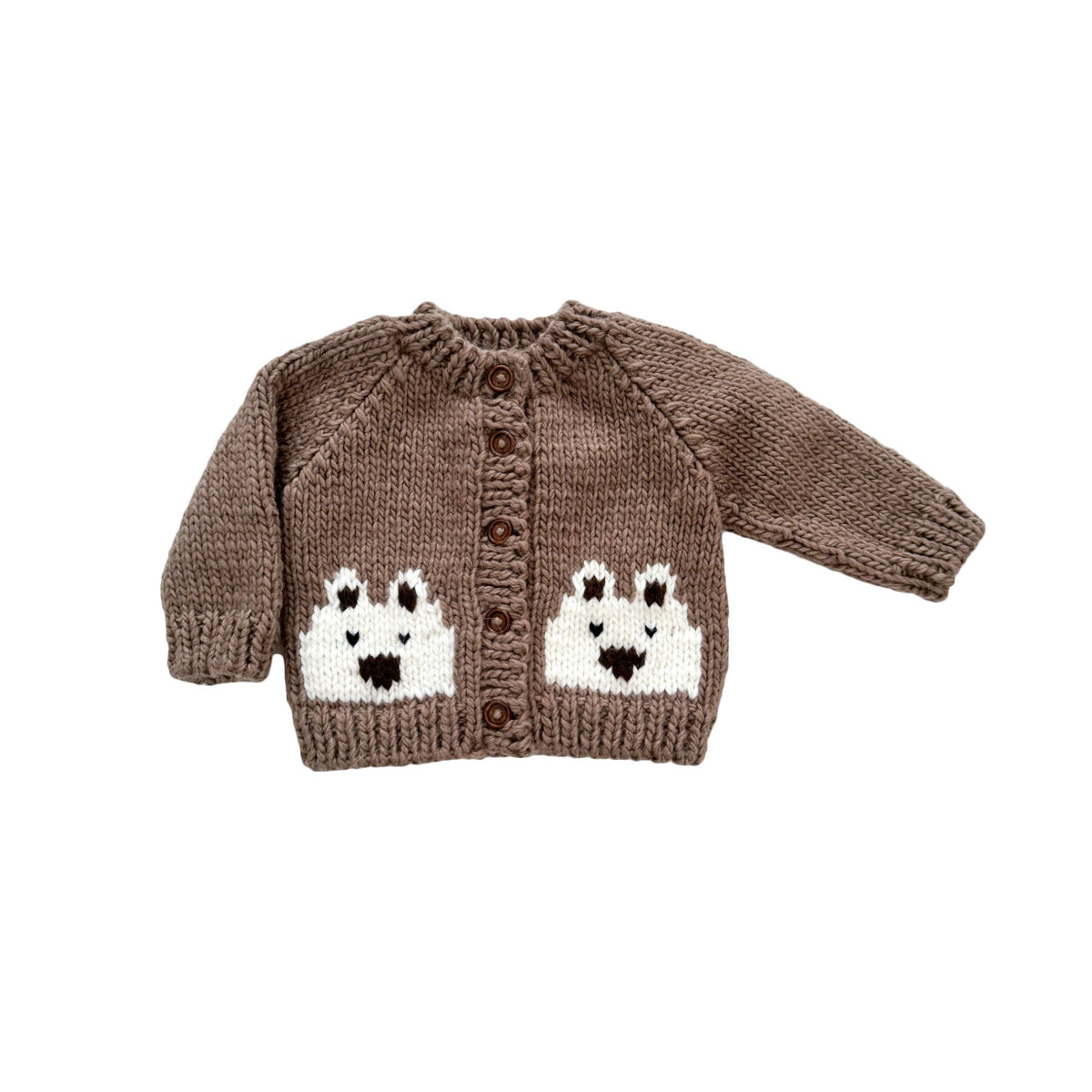 Hand-Knit Bear Cardigan