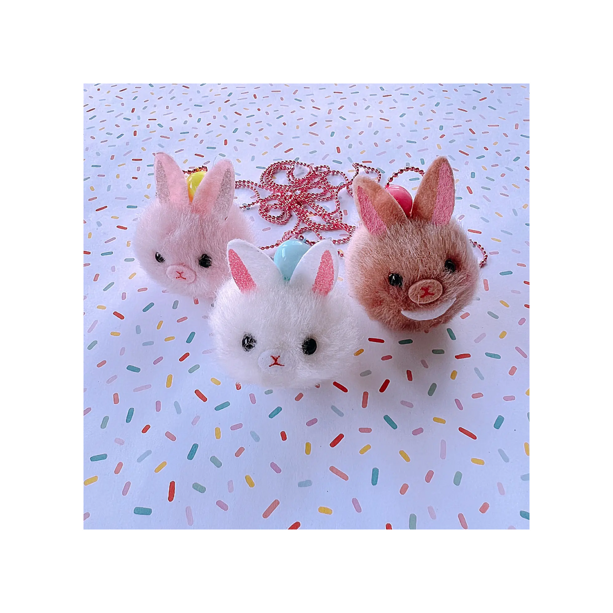 Pom Pom Bunny Necklace