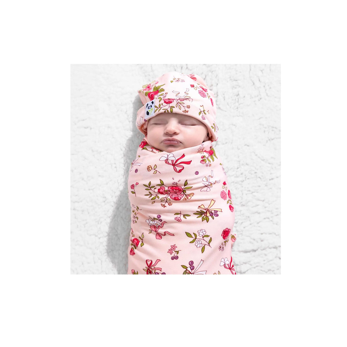 Bamboo Swaddle + Beanie Hat Sets