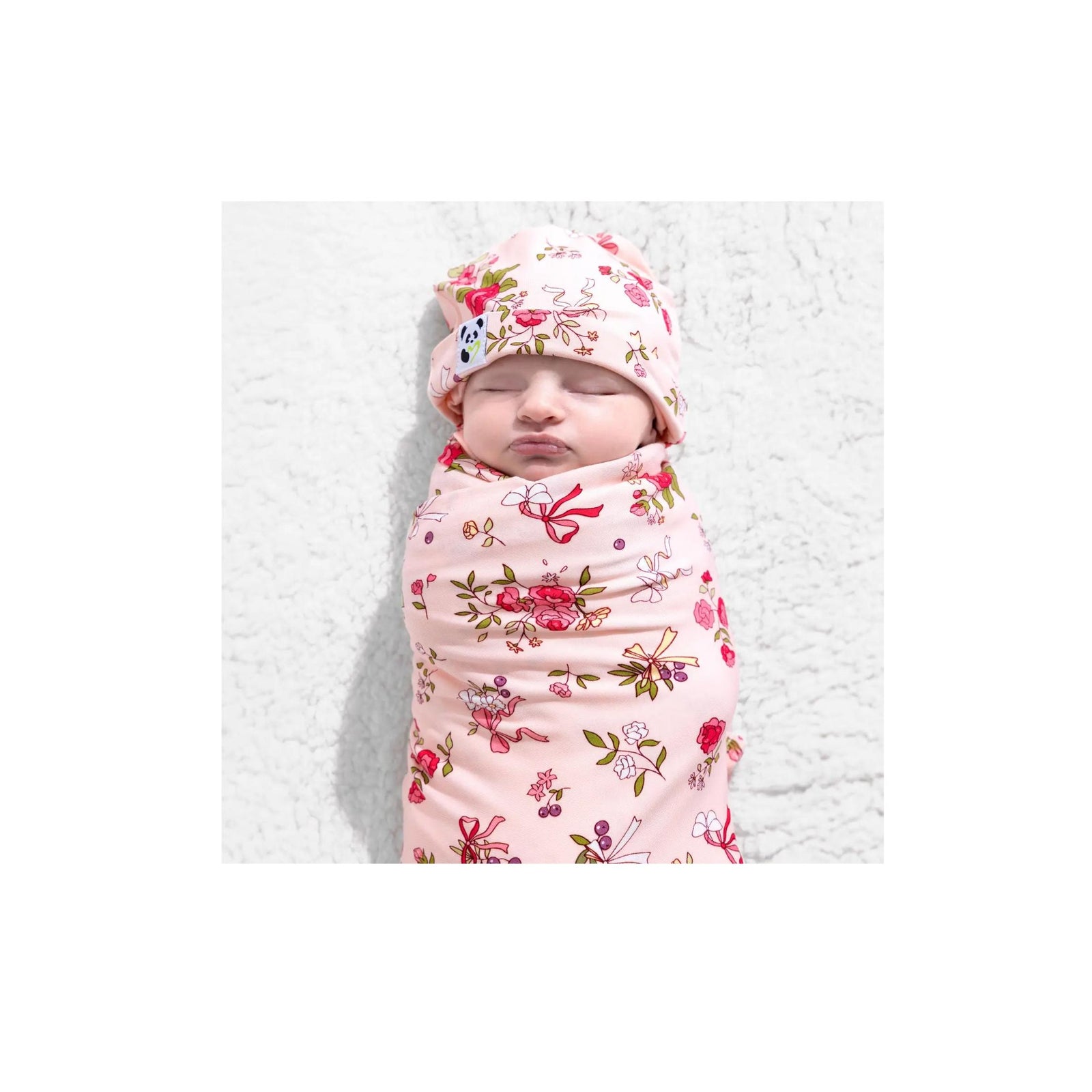 Bamboo Swaddle + Beanie Hat Sets