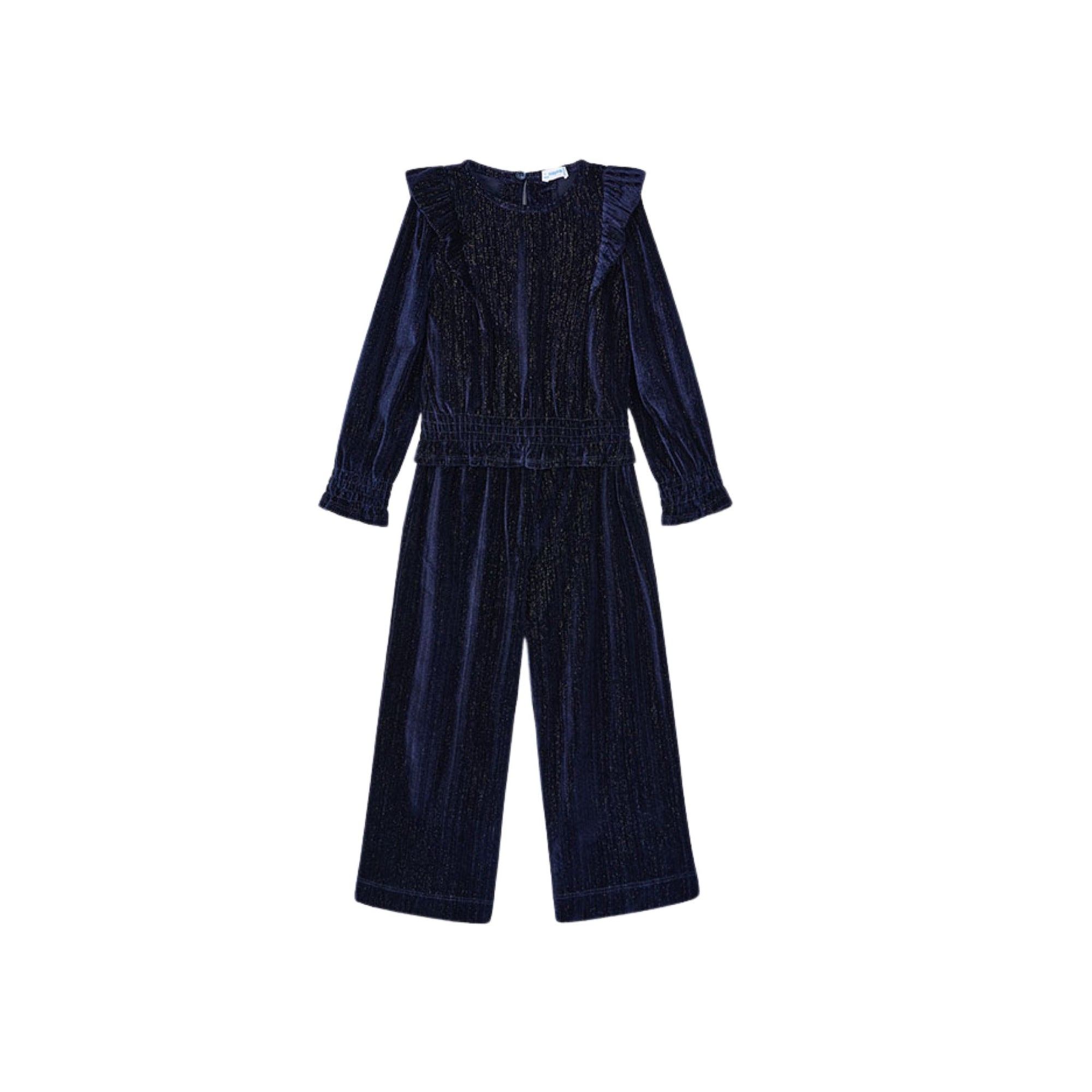 Navy Velvet 2-Piece Girls’ Pant Set