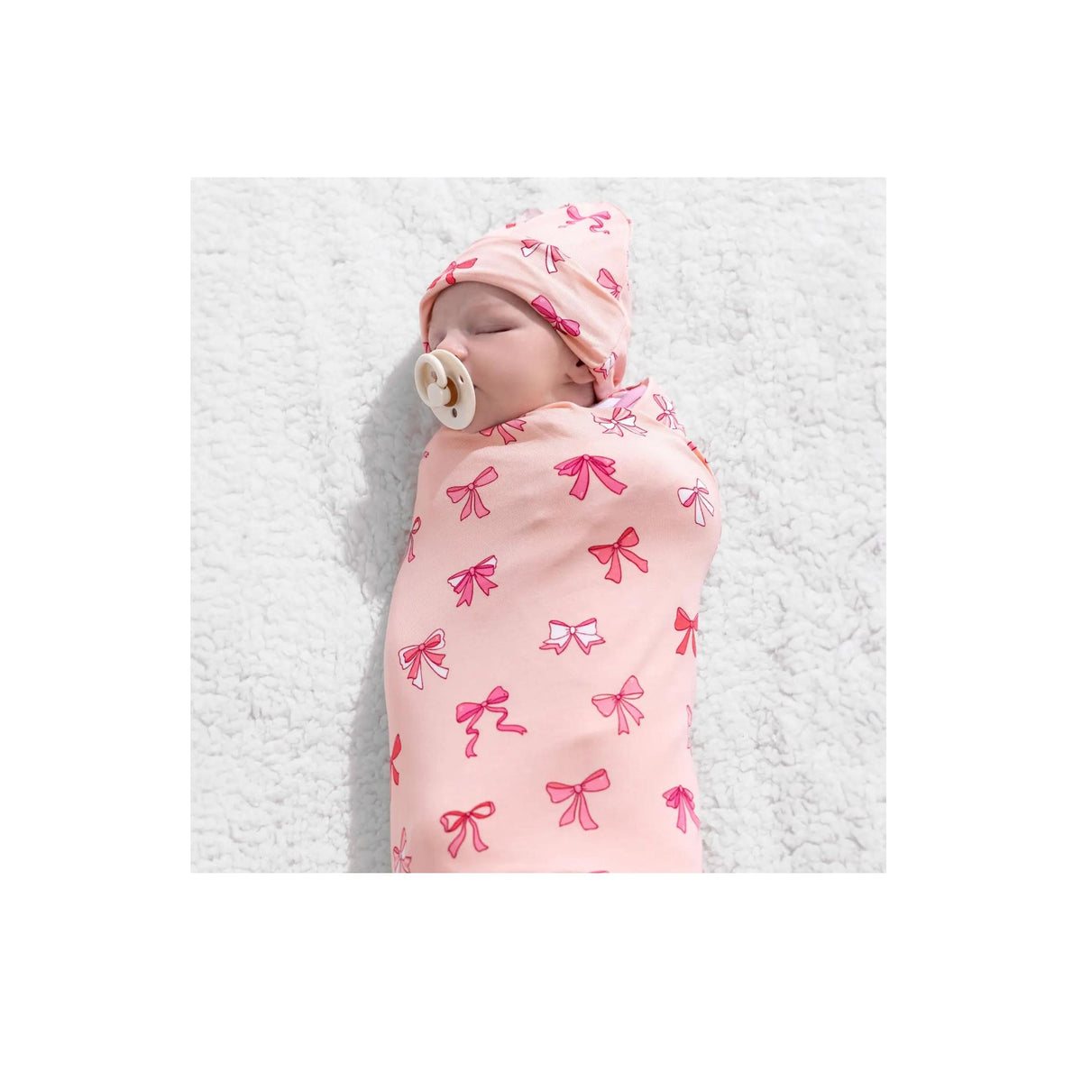 Bamboo Swaddle + Beanie Hat Sets