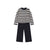 Black & Ivory Striped Girls’ 2-Piece Pant Set