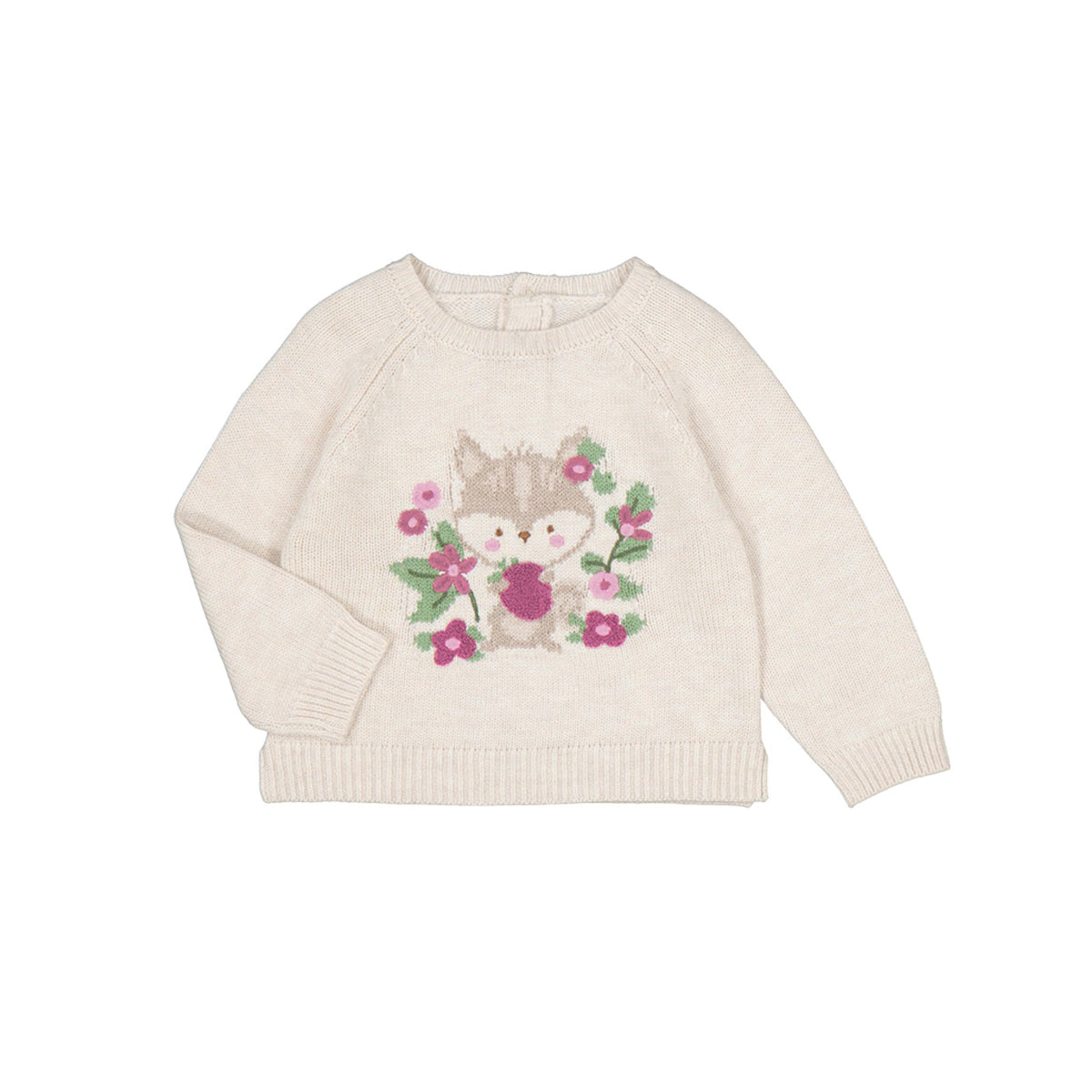 Jacquard Squirrel Baby Girl Sweater