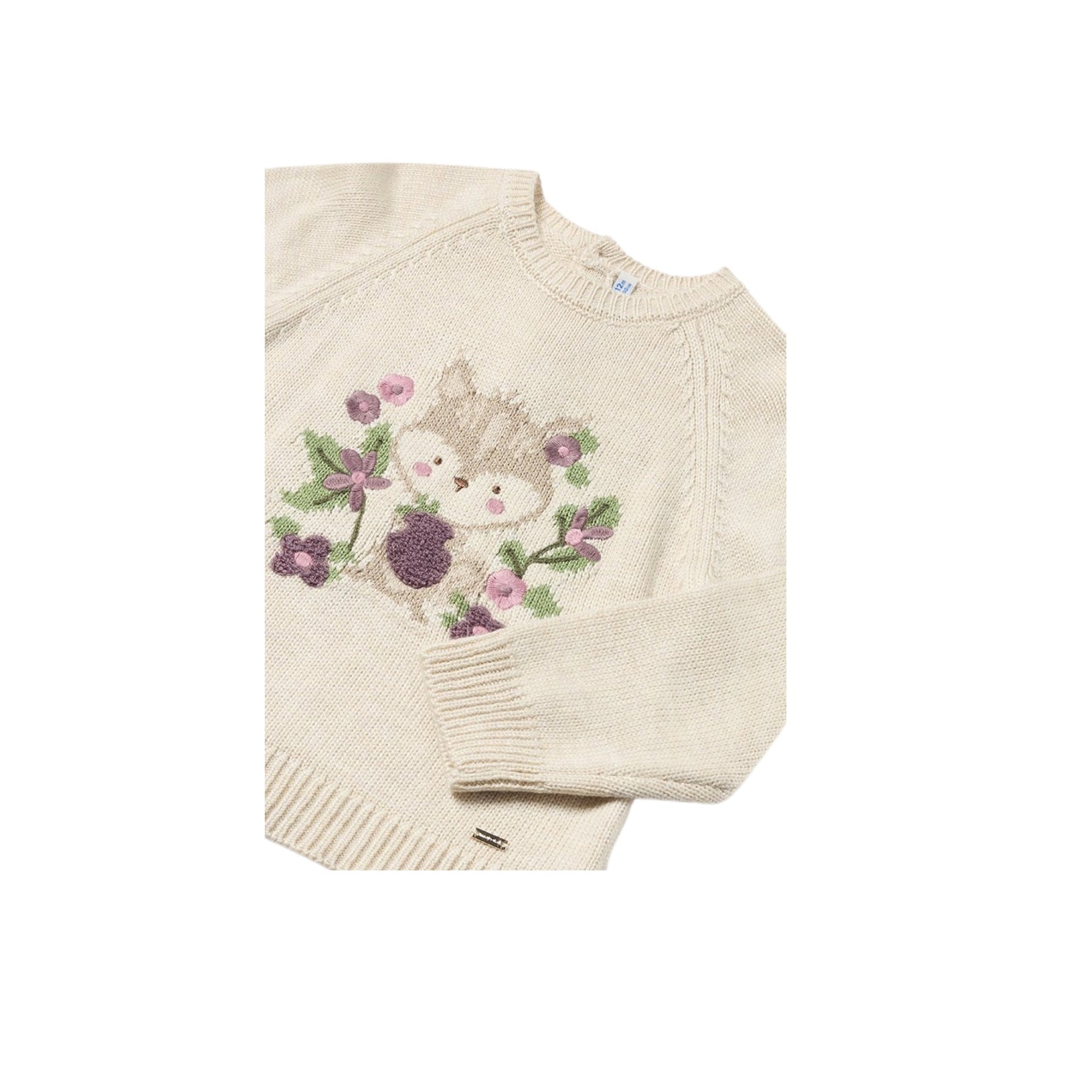 Jacquard Squirrel Baby Girl Sweater