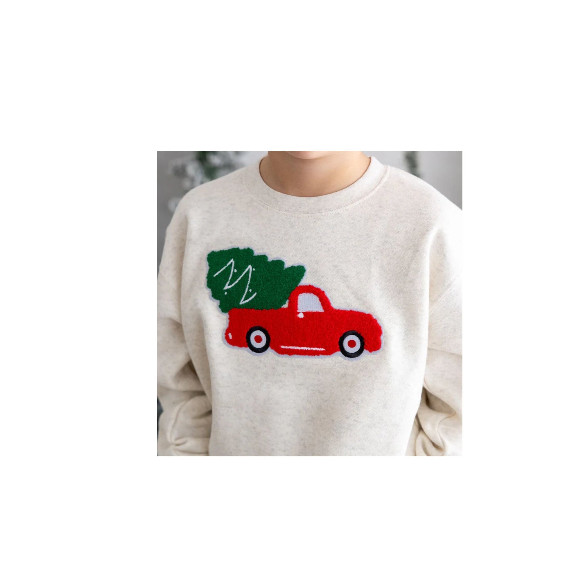 Christmas Truck Patch Sweatshirt