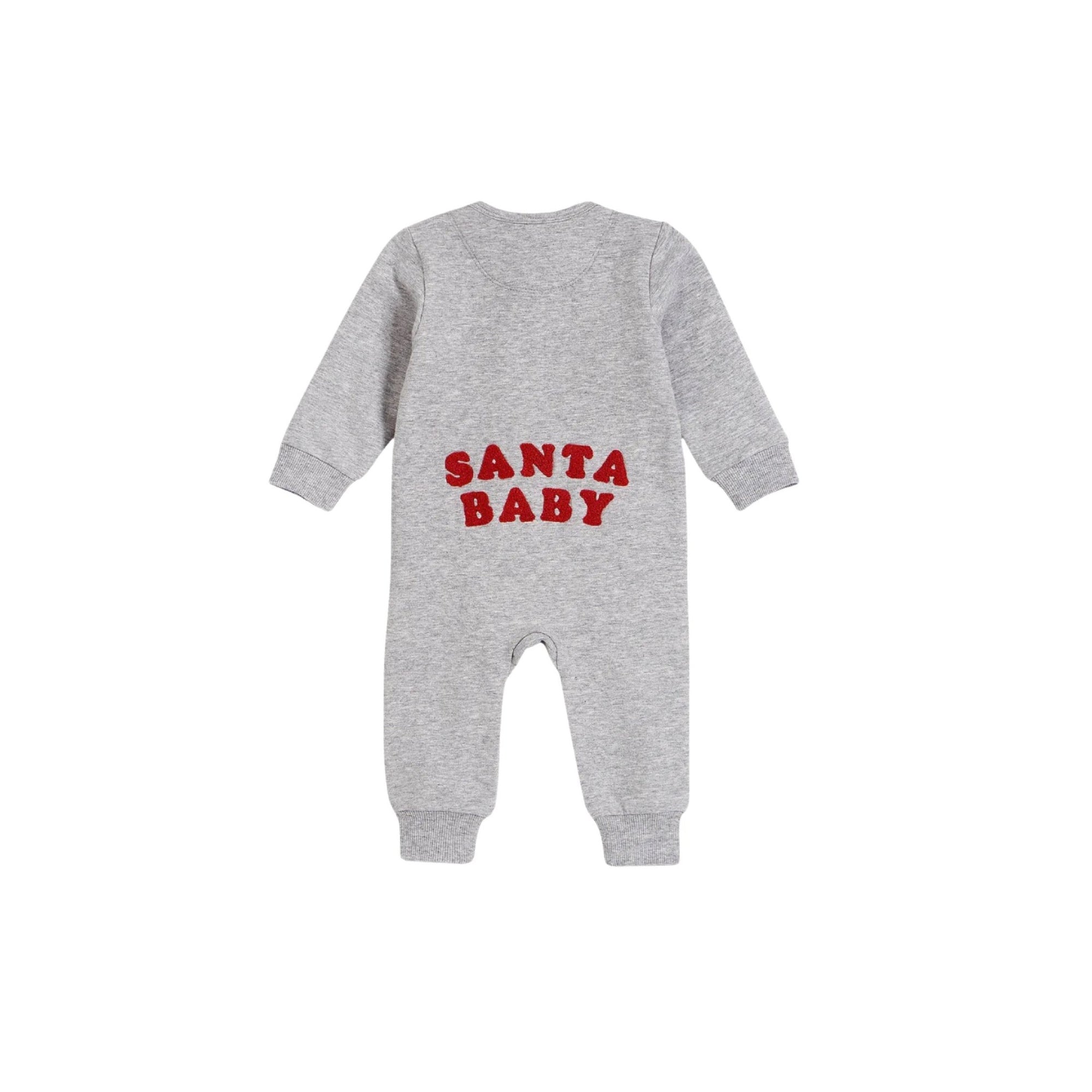 Santa Baby Grey Fleece Romper