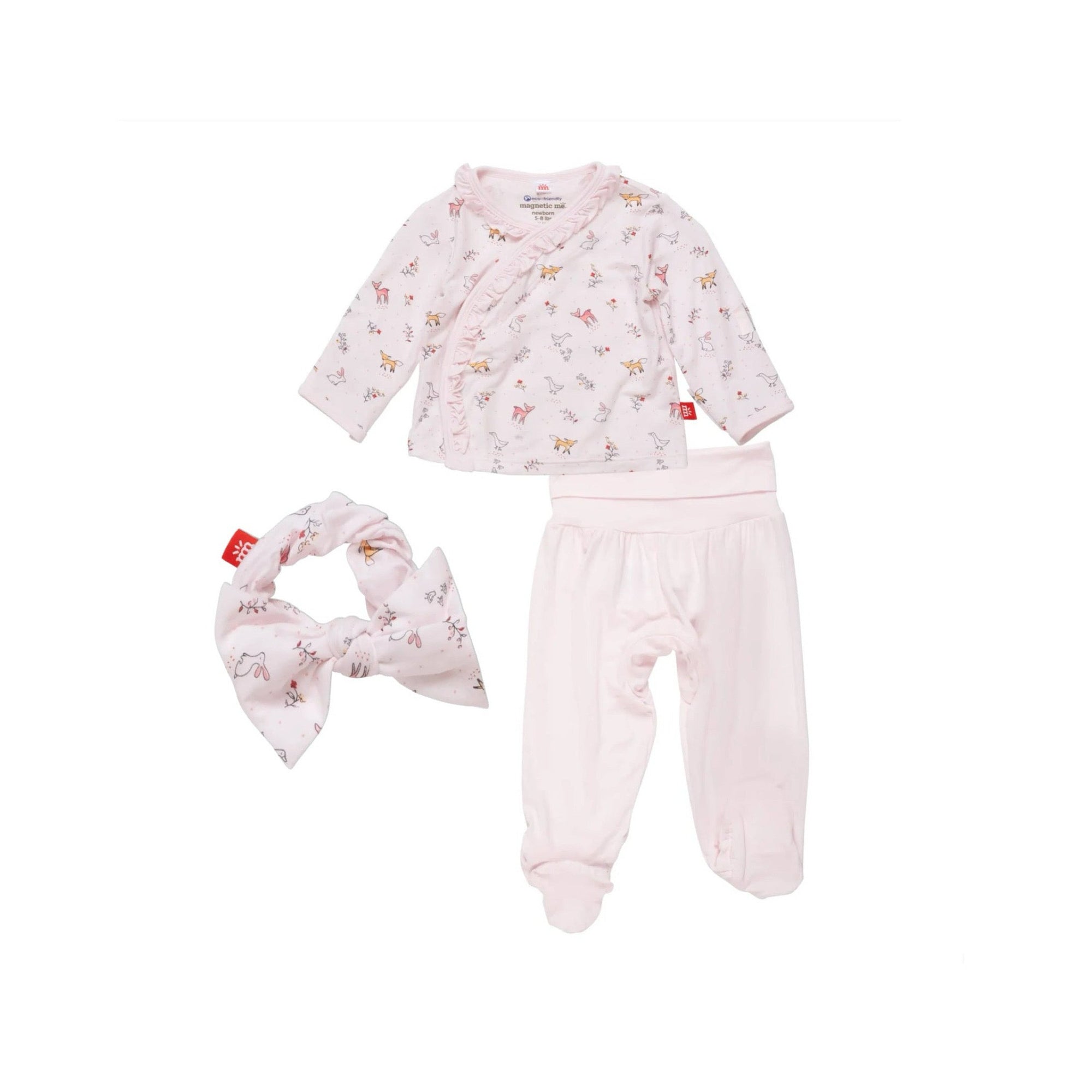 Woodsy Tales 3-Piece Baby Girl Take-Me-Home Set
