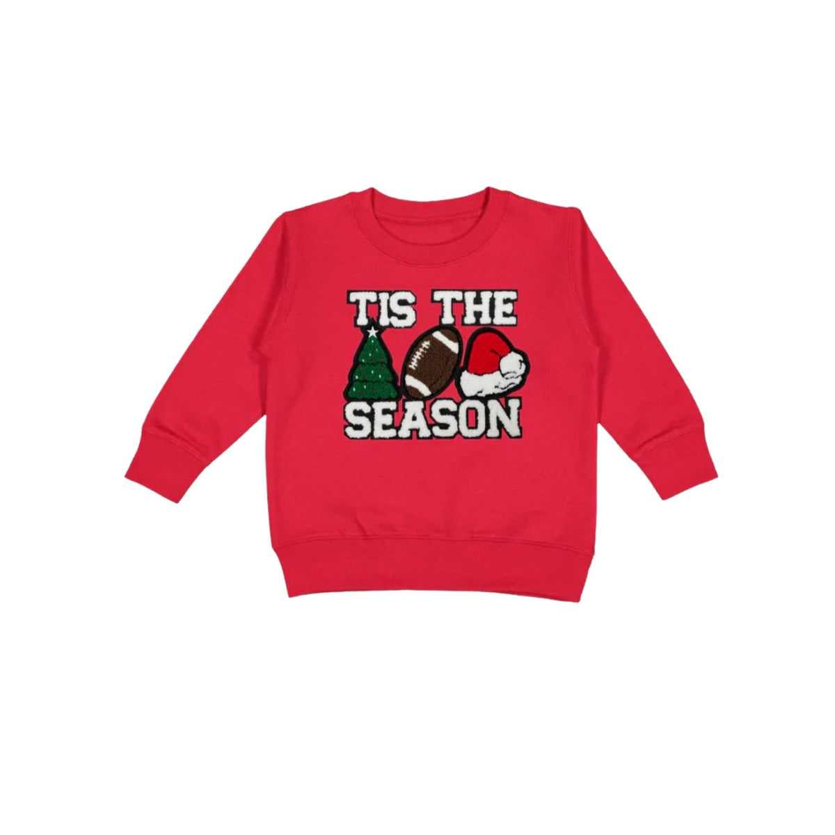 Tis The Season Patch Red Christmas Sweatshirt