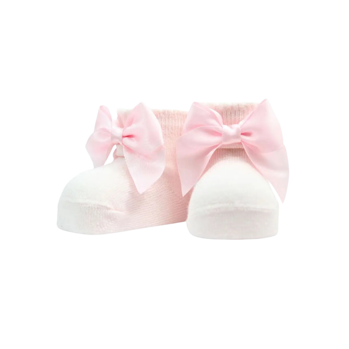 Newborn Bow Socks Soft Pink