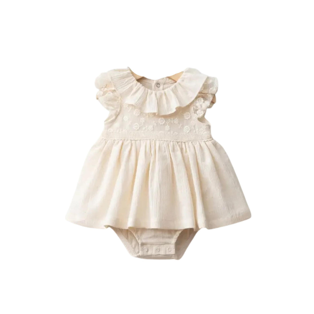 Natural Muslin Broderie Bodysuit Dress