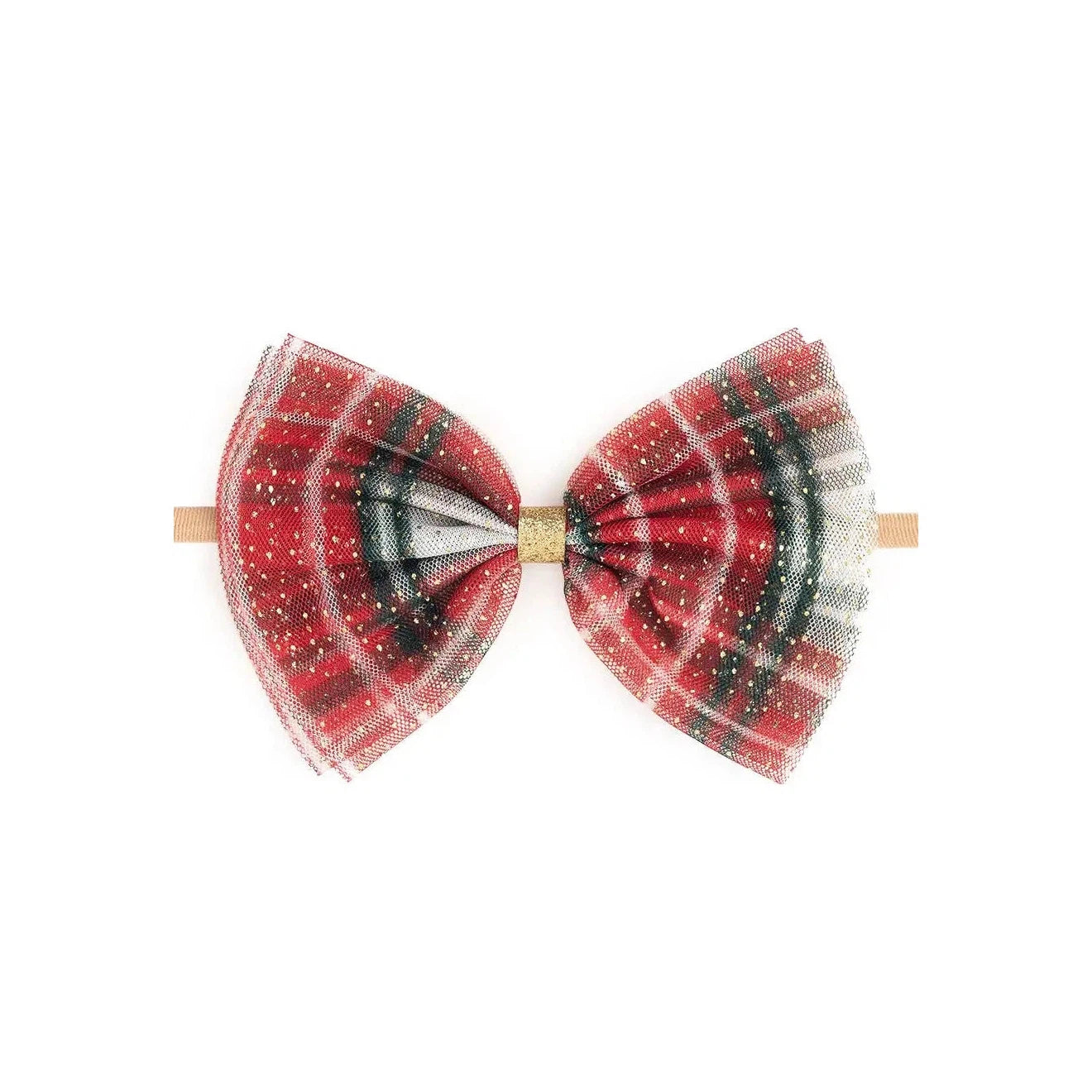 Christmas Plaid Bow Headband & Hair Clip