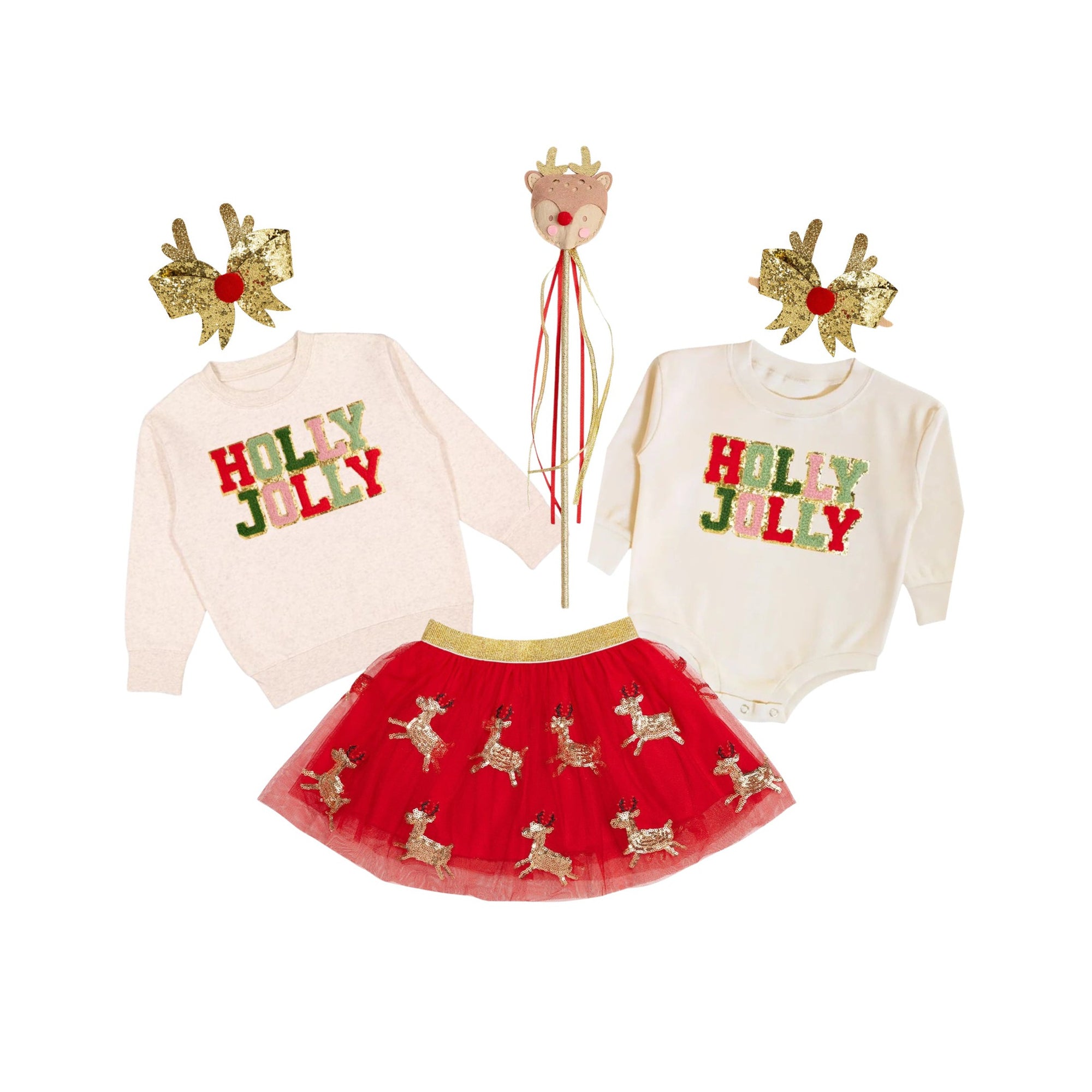 Sequin Reindeer Christmas Tutu Skirt