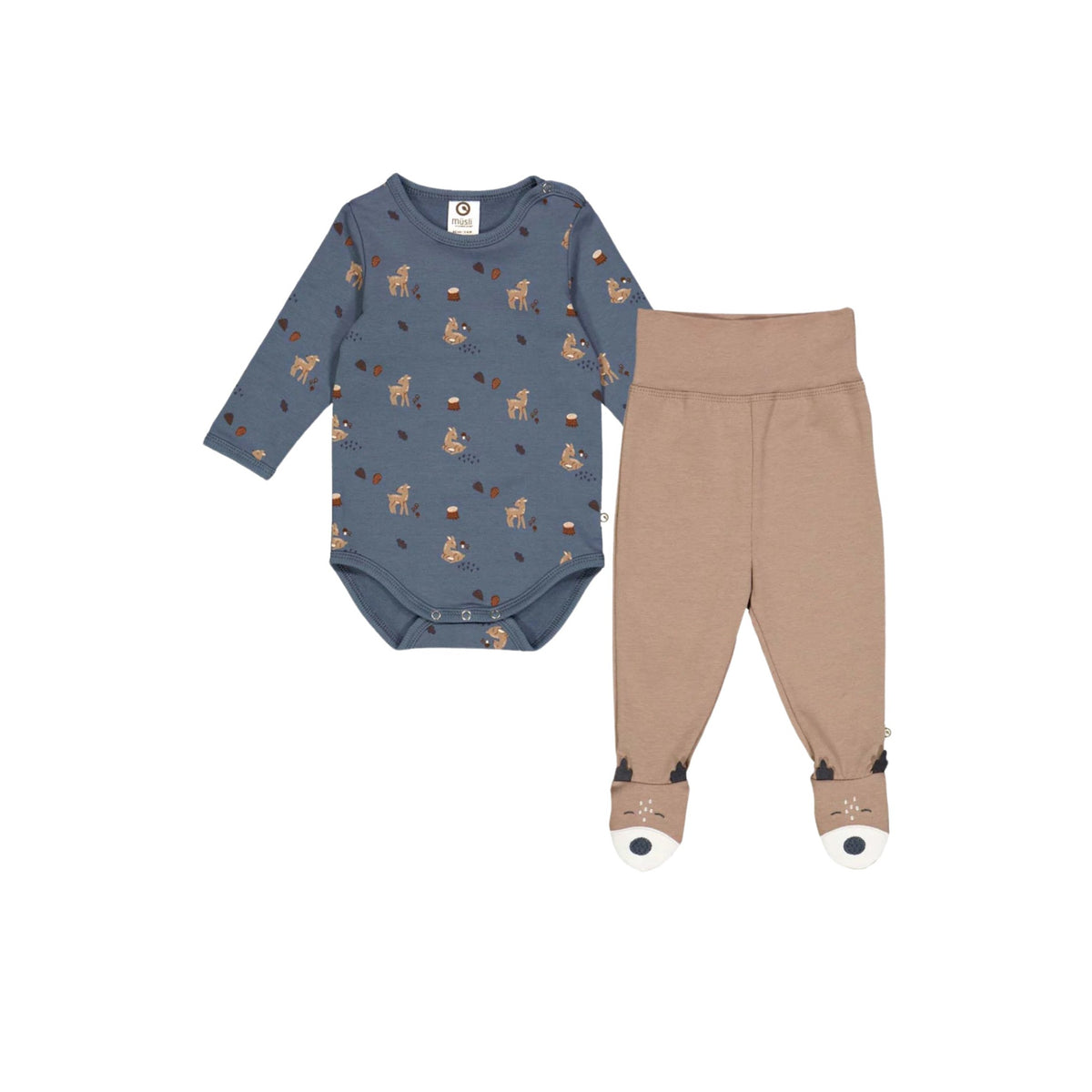 Deer Print Bodysuit &amp; Footie 2-Piece Set