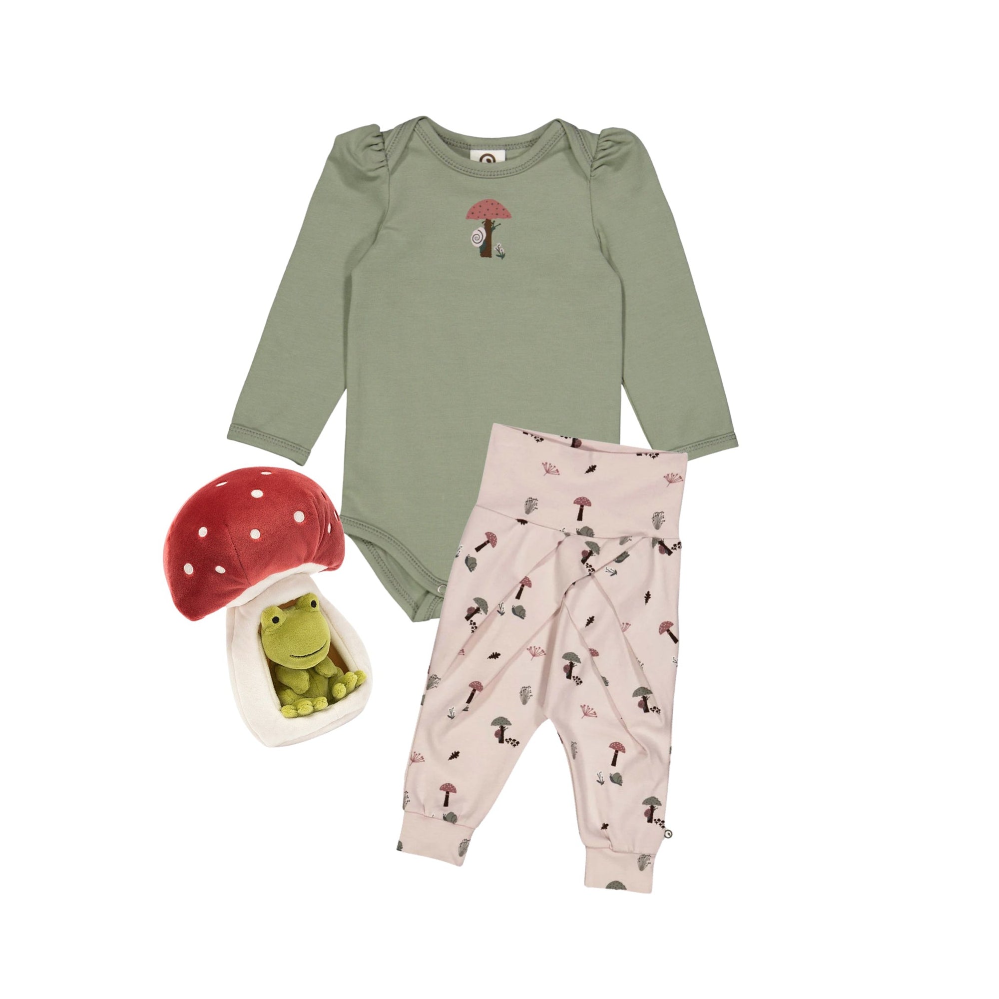 Botany Green Puff Sleeve Bodysuit