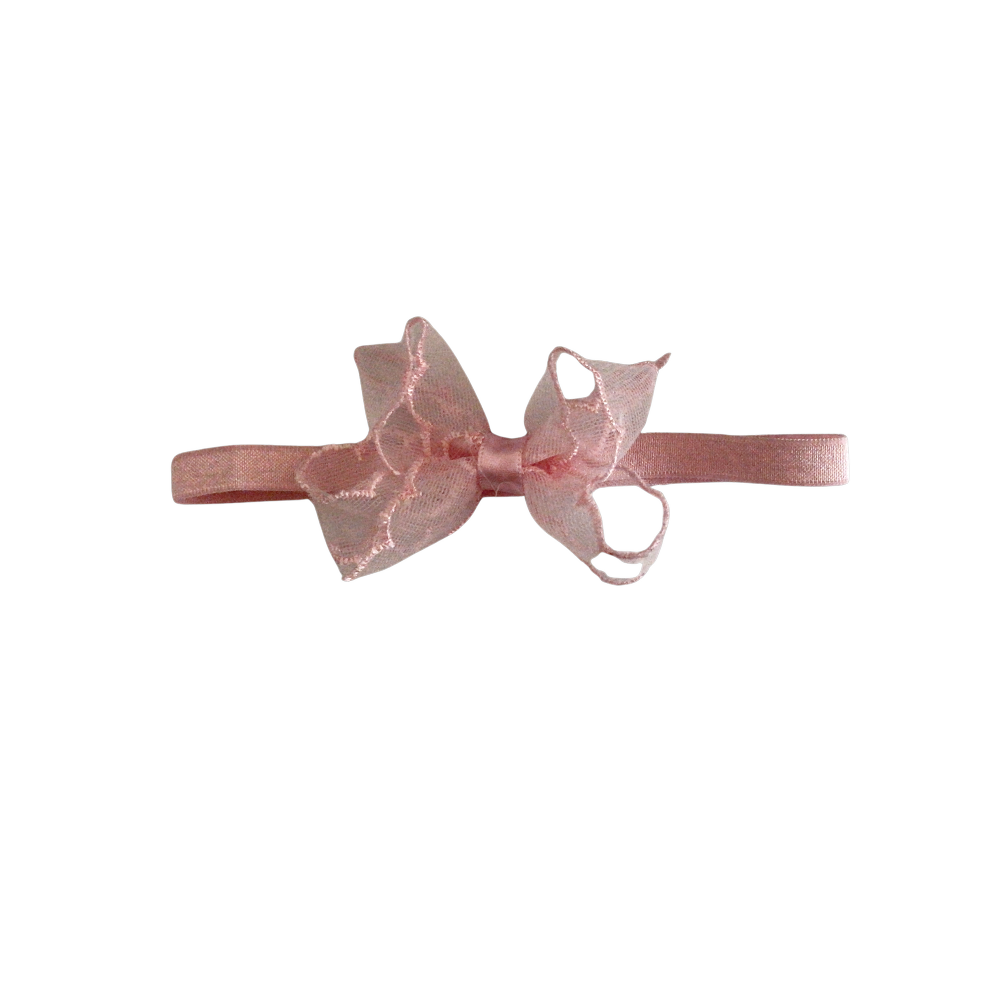 Scalloped Stitched Organza Bow Headband