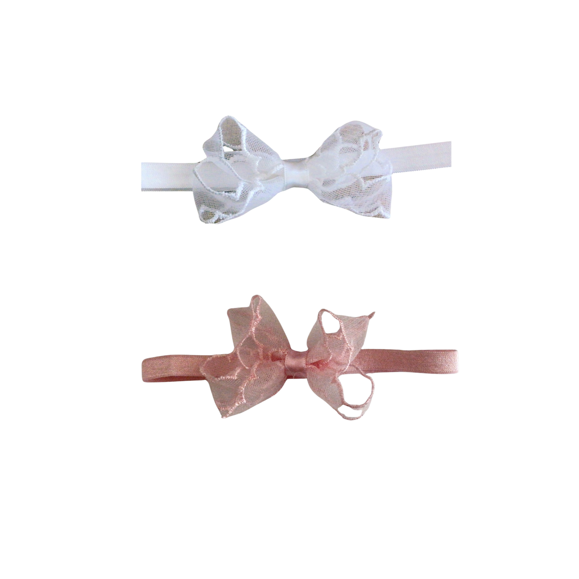 Scalloped Stitched Organza Bow Headband