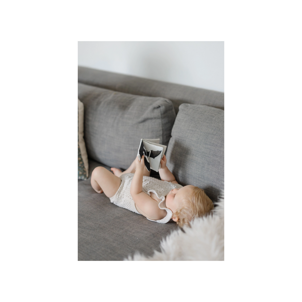 Organic Tummy Time Crinkle Book For Baby