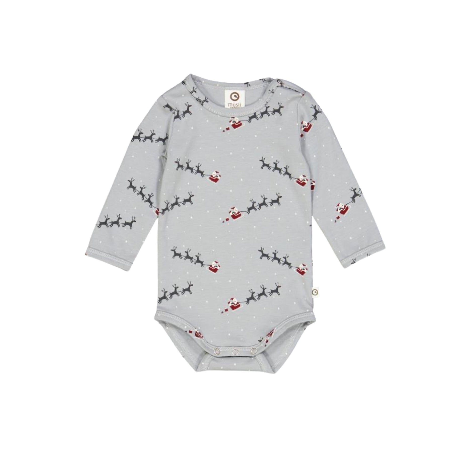 Santa’s Sleigh Print Baby Bodysuits