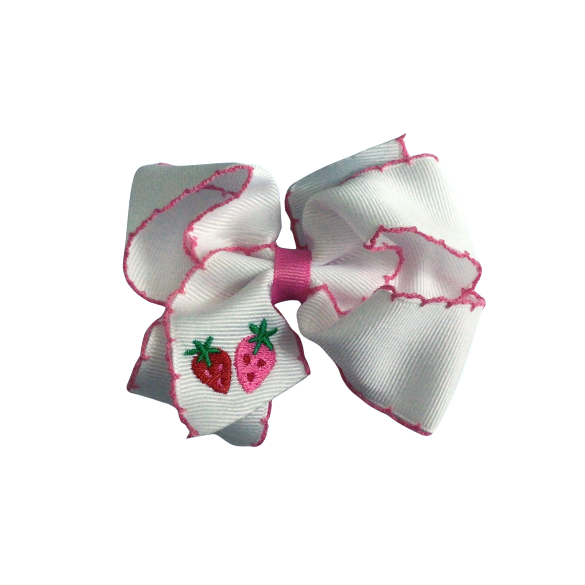 Medium Embroidered Strawberry Bow