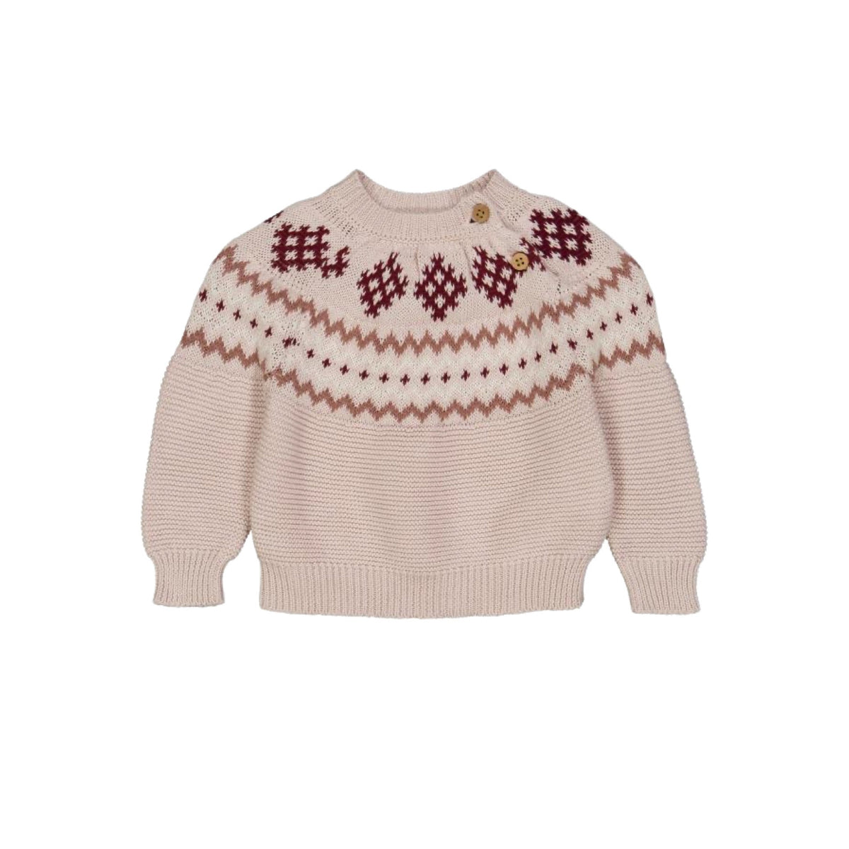 Jacquard Knit Baby Girl Sweater