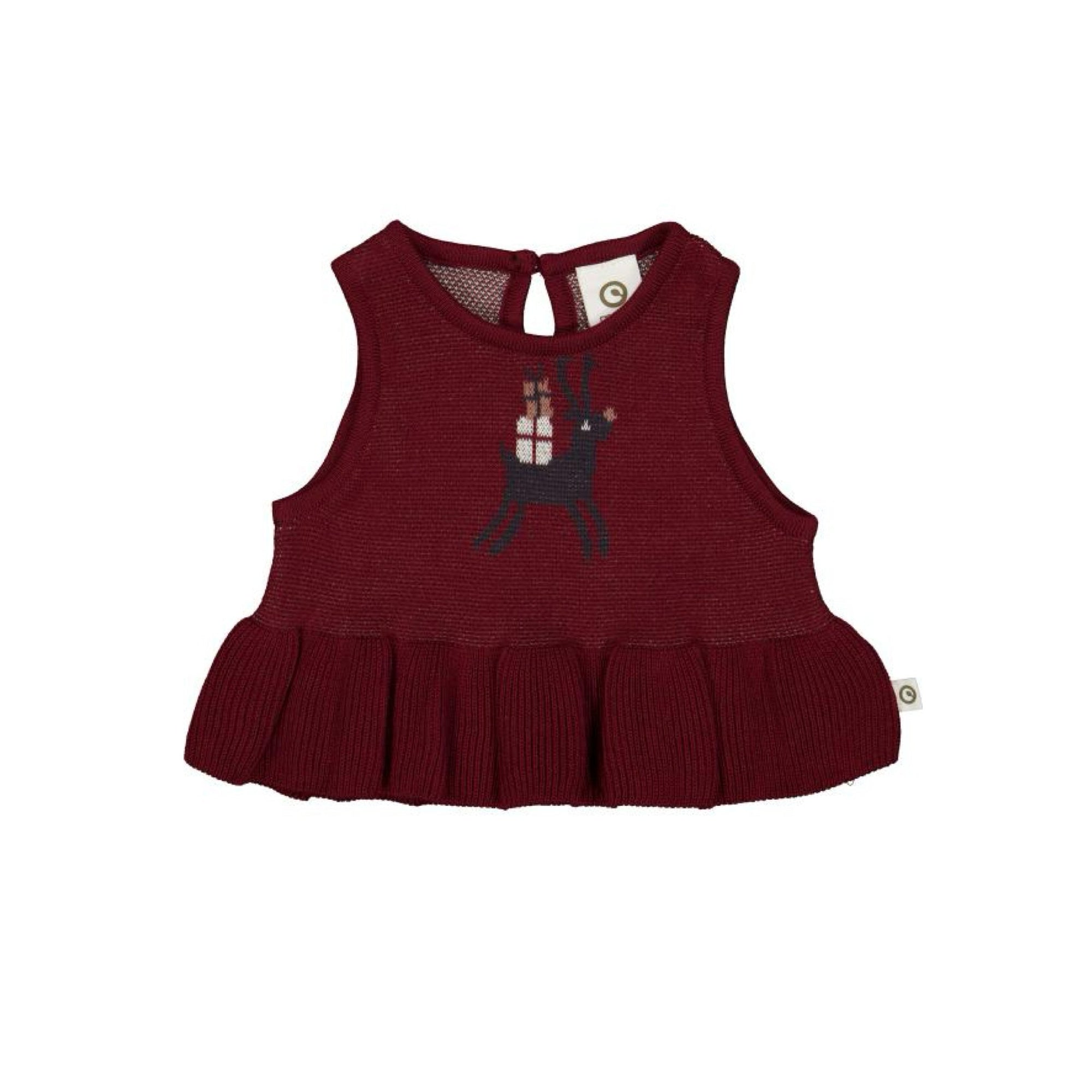 Jacquard Reindeer Motif Knit Baby Vest