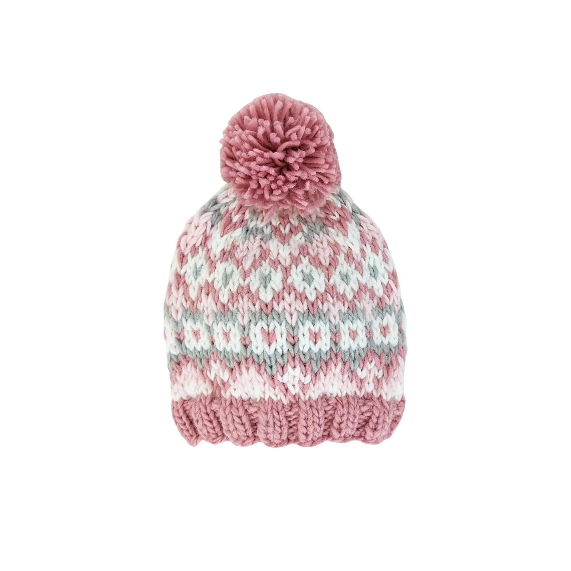 Fairisle Rosy Pom Hat