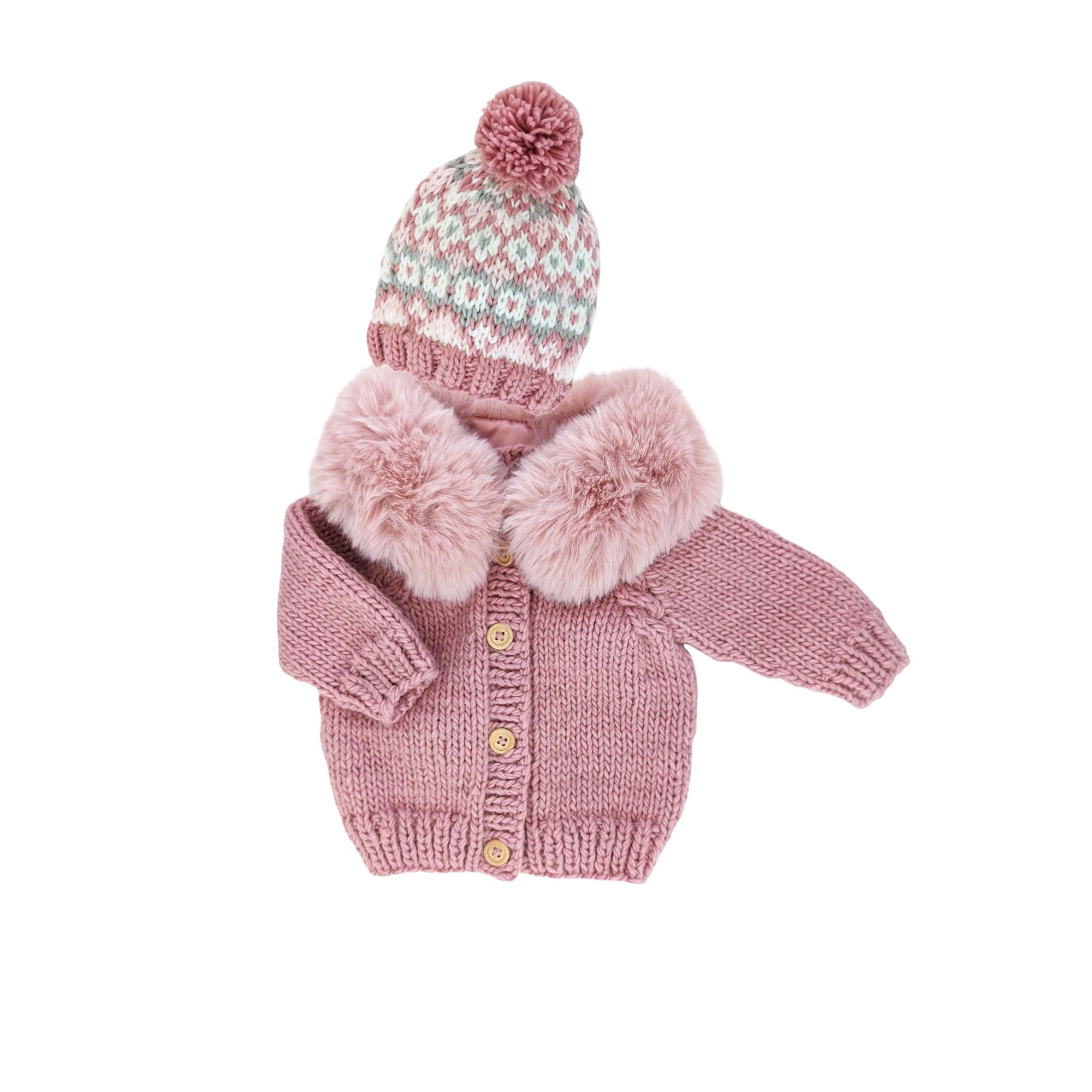 Fairisle Rosy Pom Hat