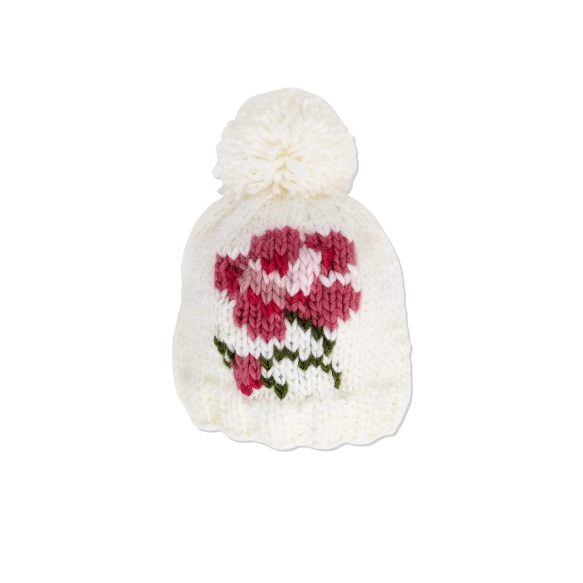 Rose Bloom Knit Pom Hat