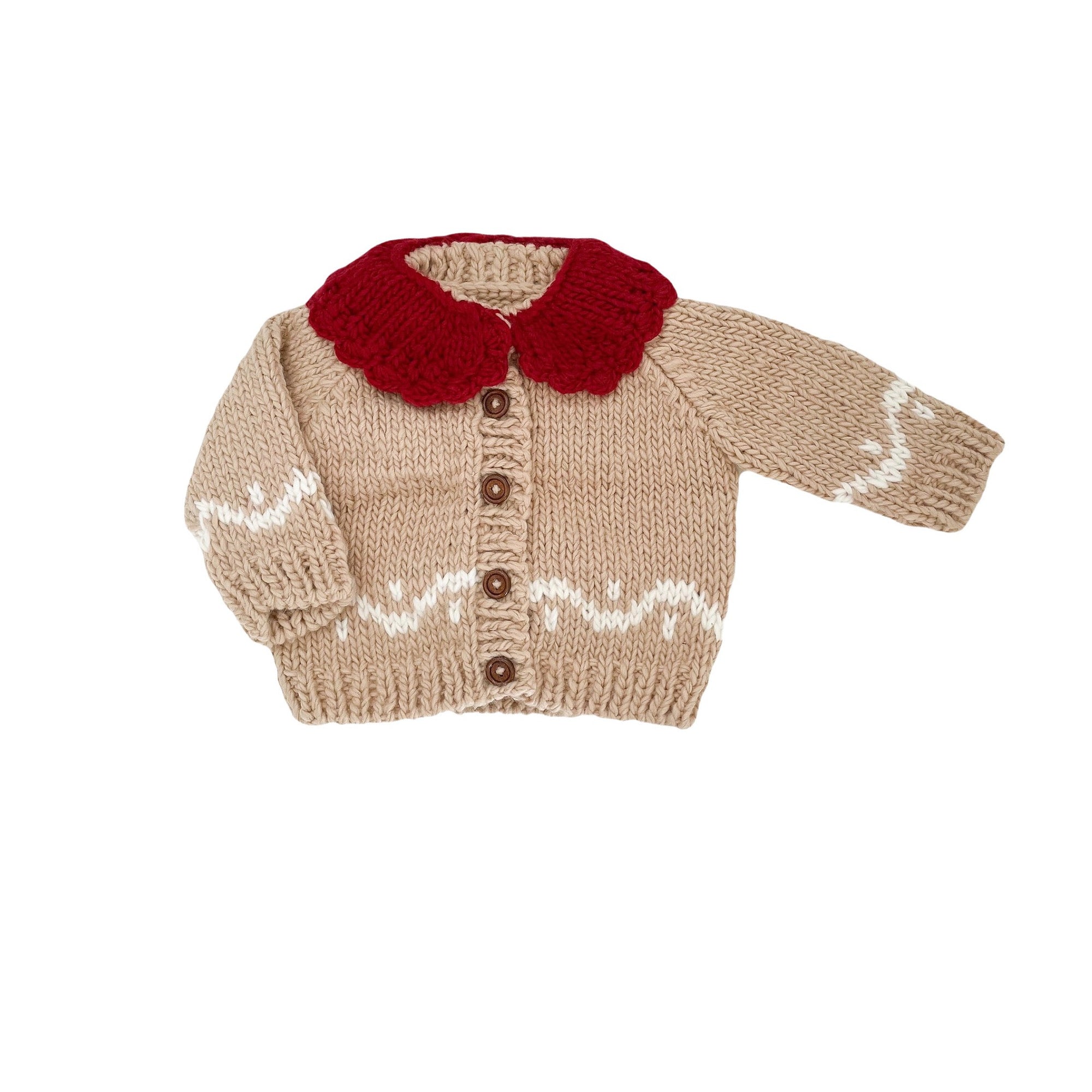 Gingerbread Hand Knit Cardigan Sweater