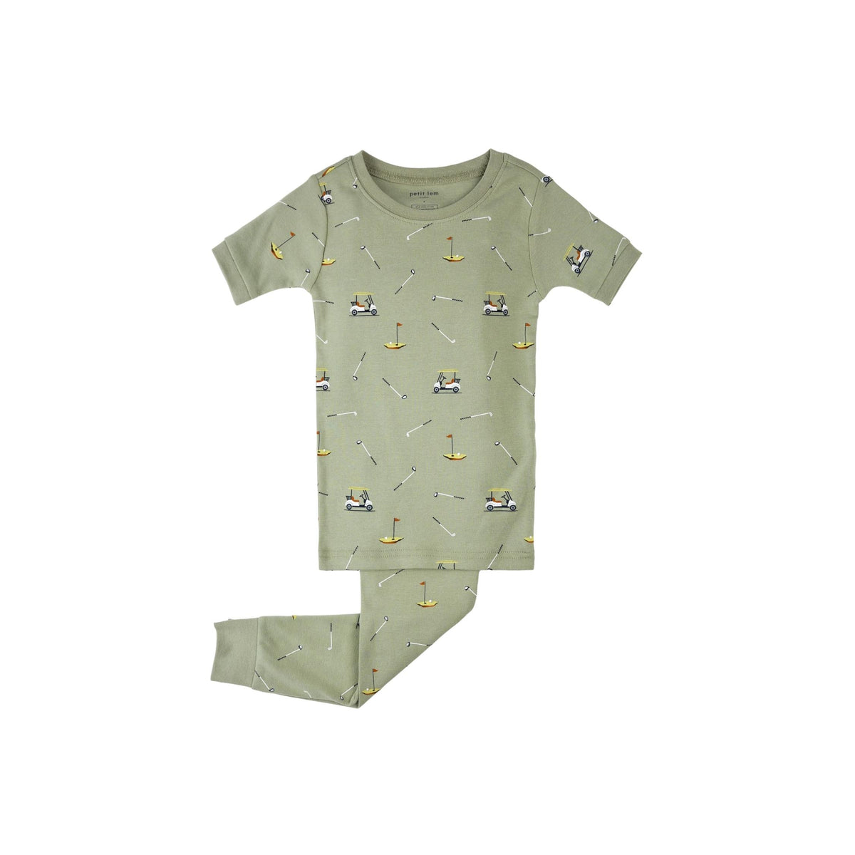 Seagrass Green Golf Print Short Sleeve Pajama Set