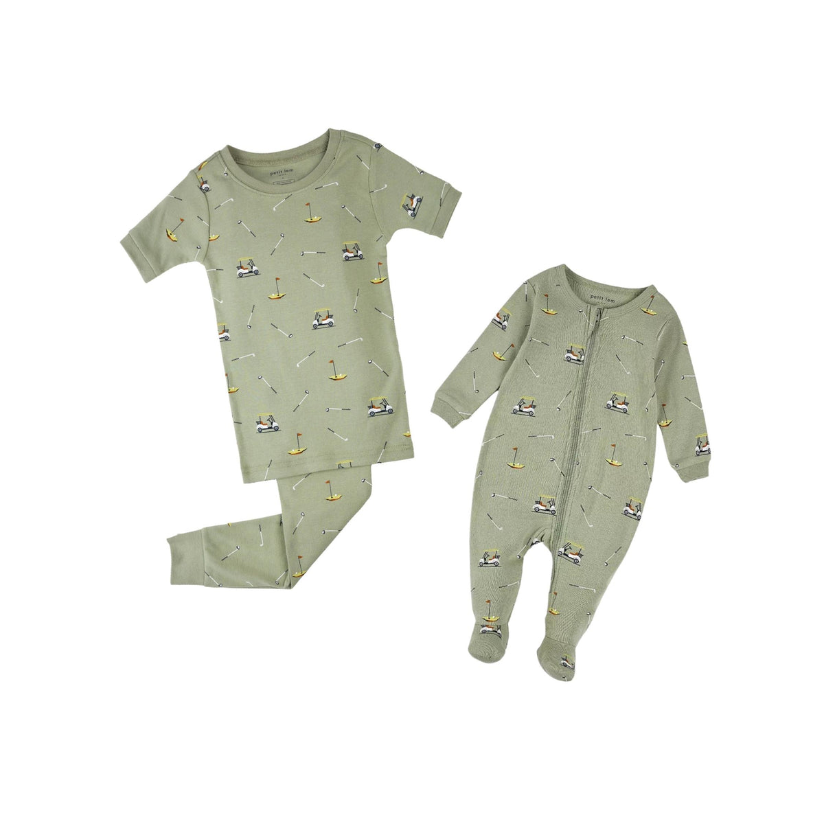 Seagrass Green Golf Print Short Sleeve Pajama Set