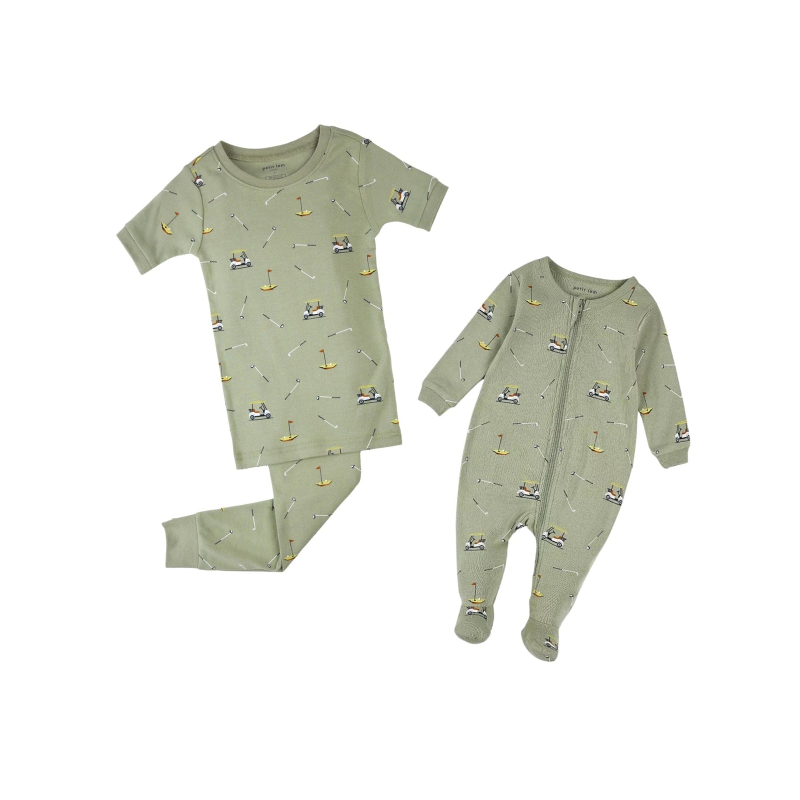 Seagrass Green Golf Print Short Sleeve Pajama Set