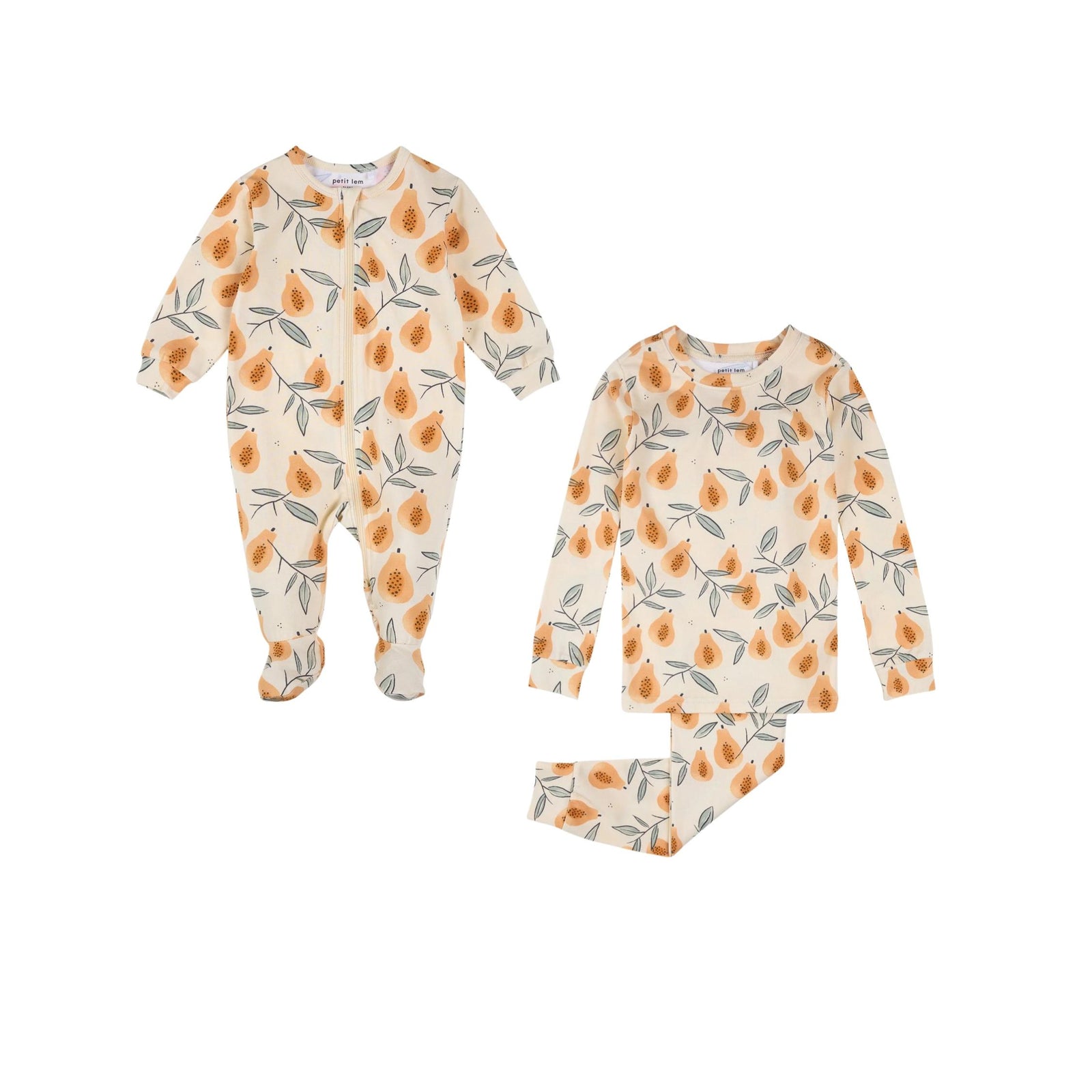 Papaya Print Jersey Footie