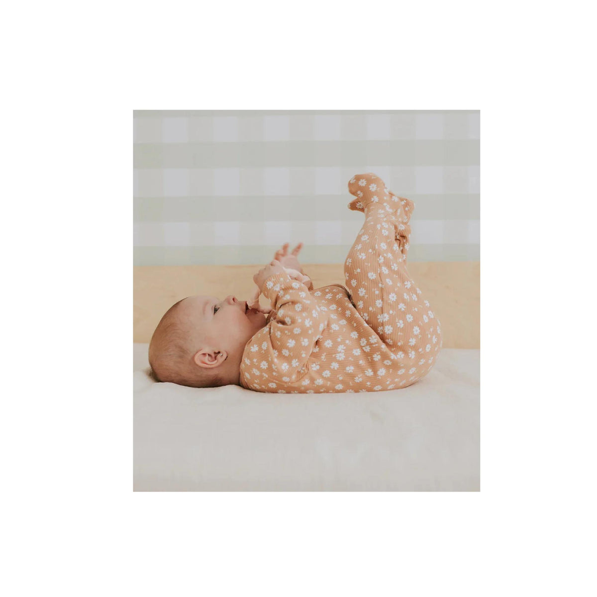 Floral Print Rib Footie