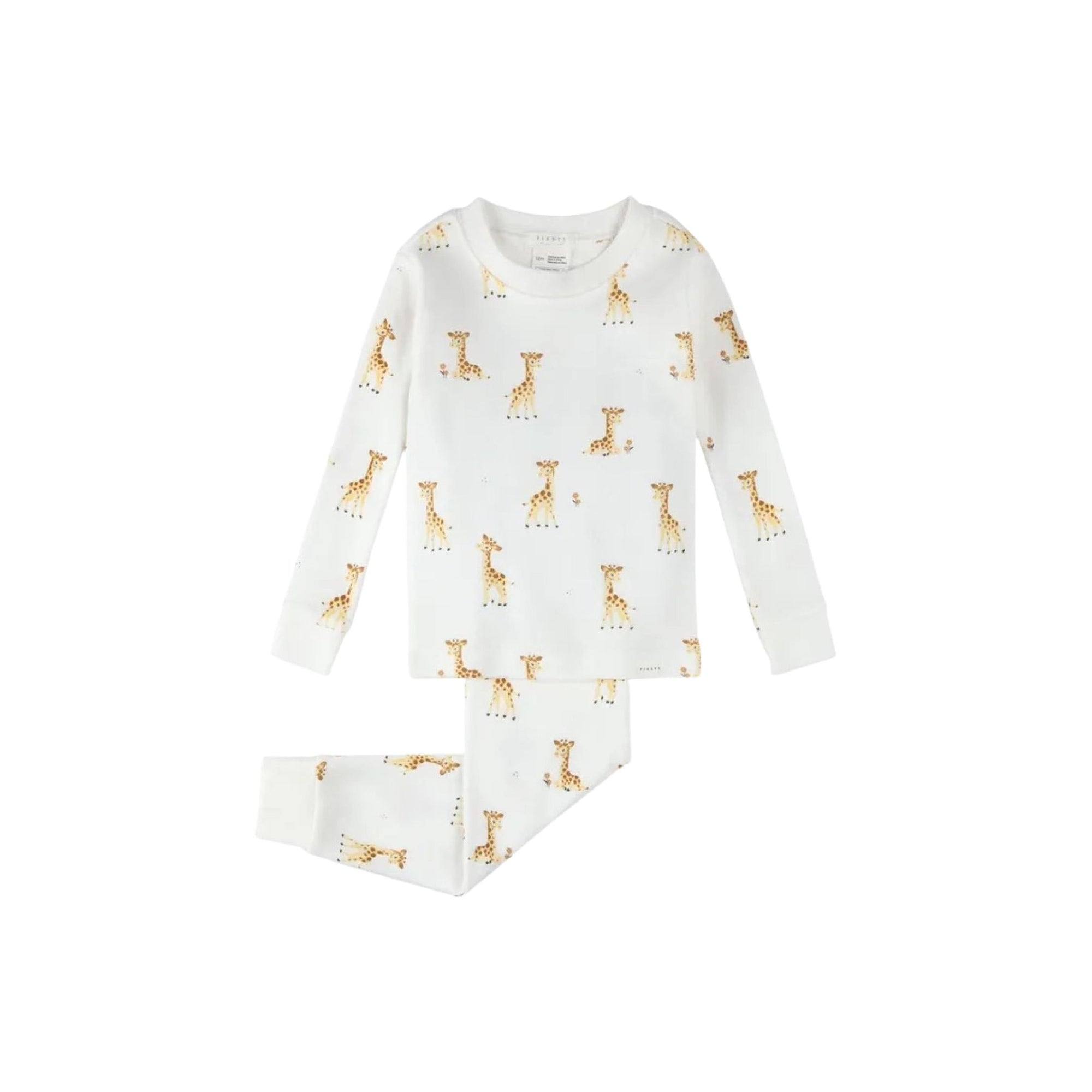 Giraffe Print Long Sleeve Pajama Set