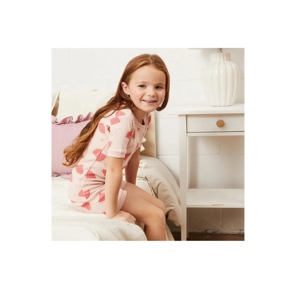 Watermelon Print Pajama Short Set