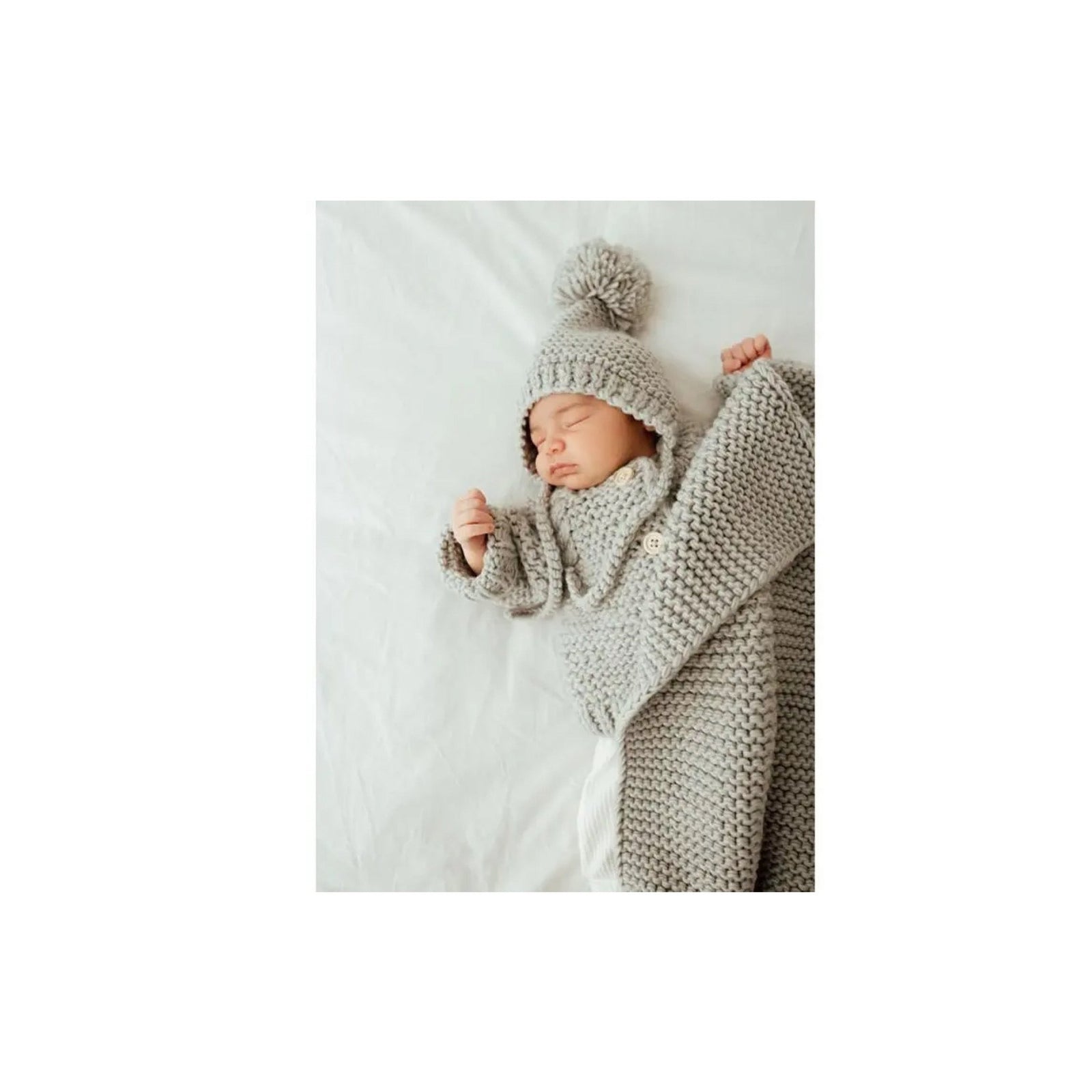 Icy Grey Garter Stitch Blanket