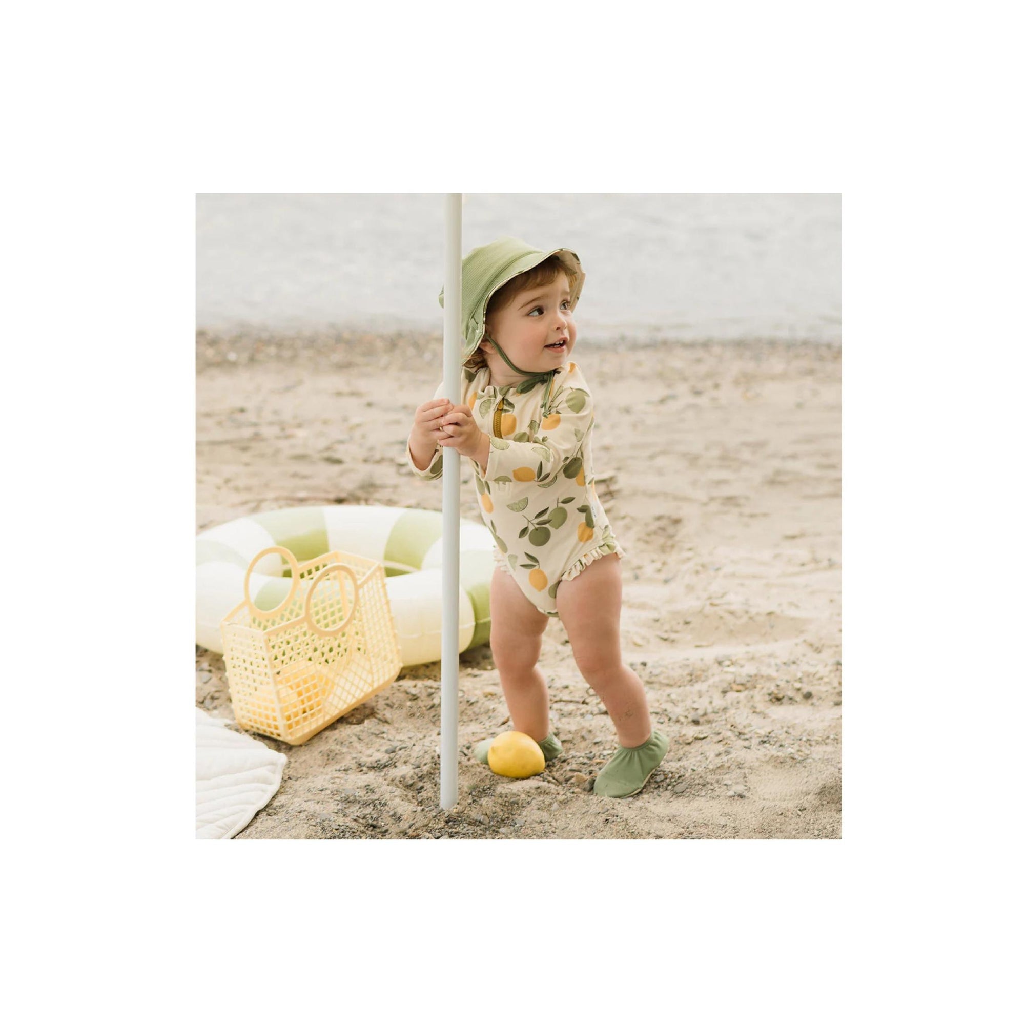 Lemon Lime Print Baby Girl Bathing Suit