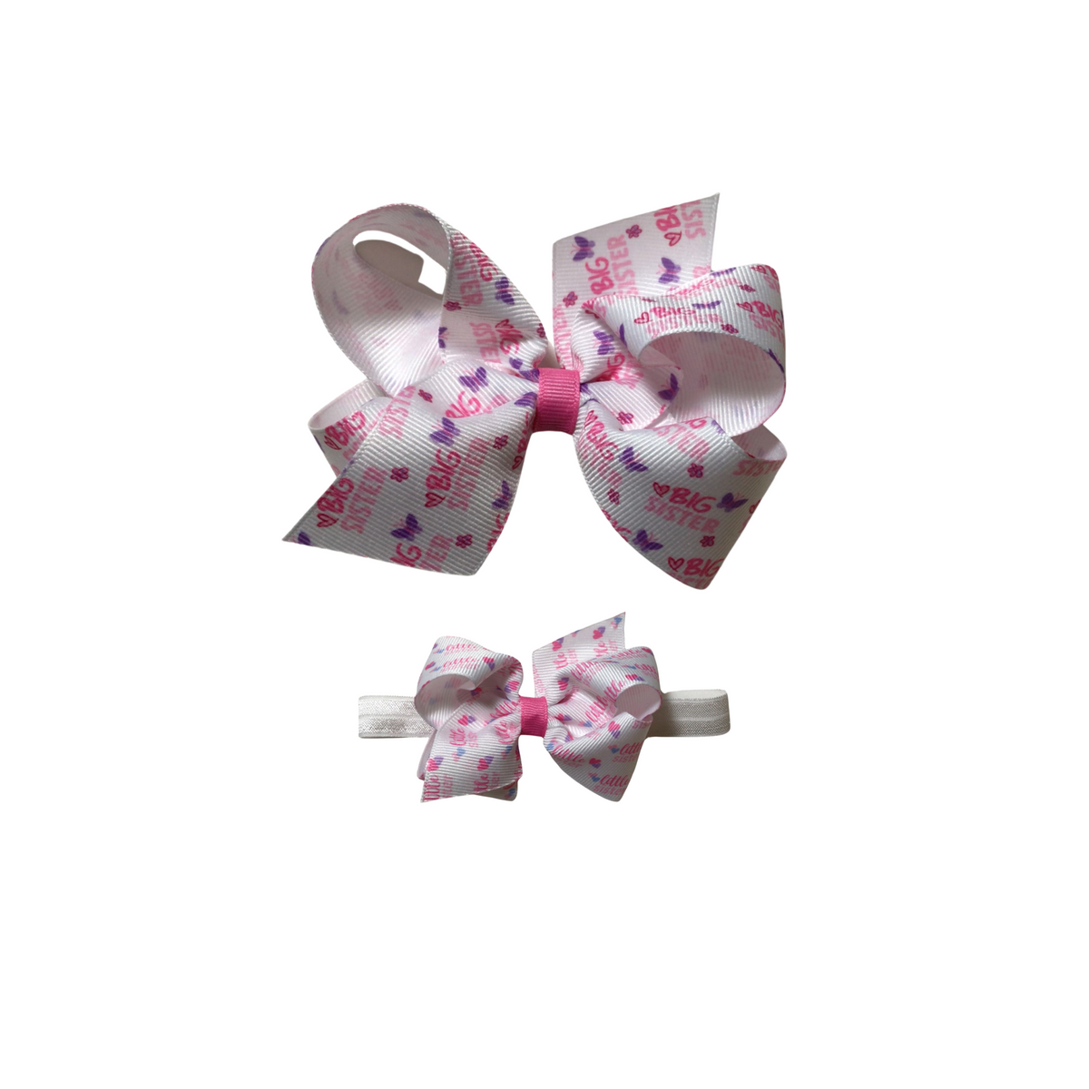 Medium Big Sister Print Bow Clip