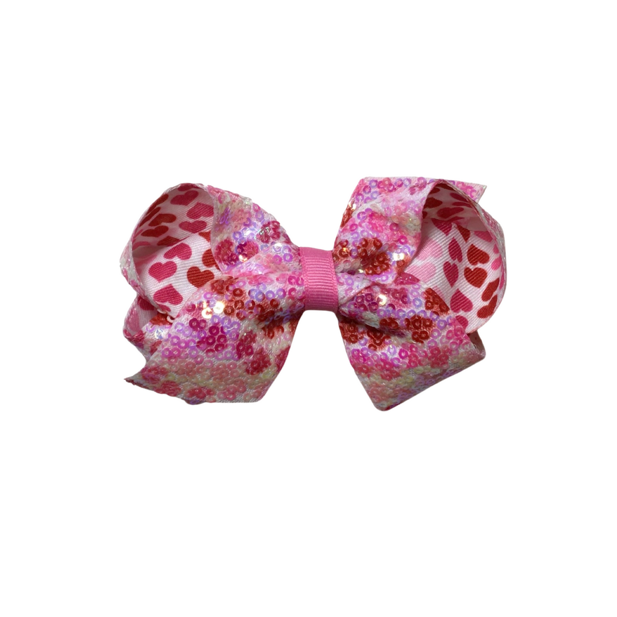Medium Heart Sequin Bow