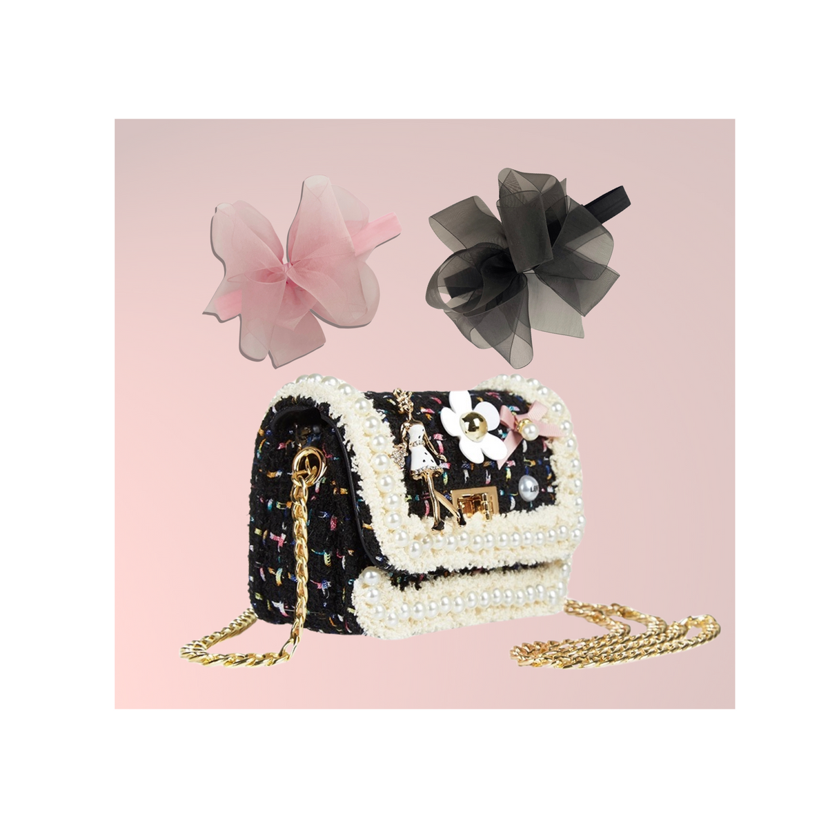 Medium Organza Double Bow Headband