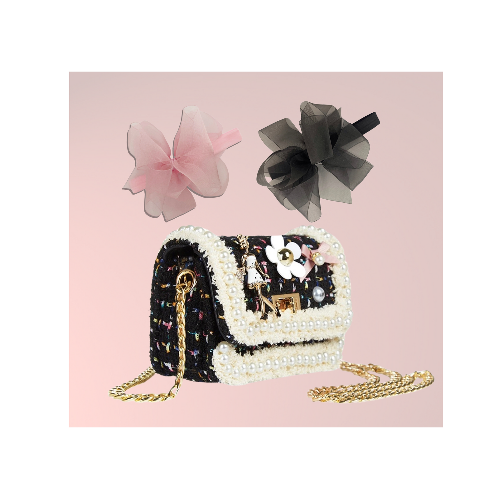 Medium Organza Double Bow Headband